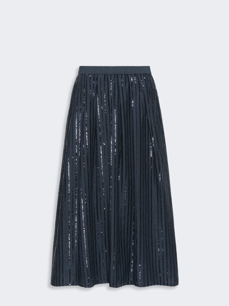Sequin-embroidered cotton skirt - NAVY - Weekend Max Mara - 5