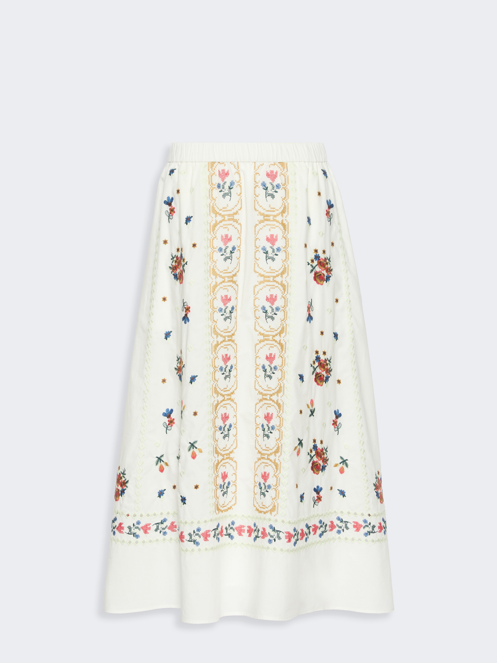 Long embroidered cotton skirt - WHITE - Weekend Max Mara - 4