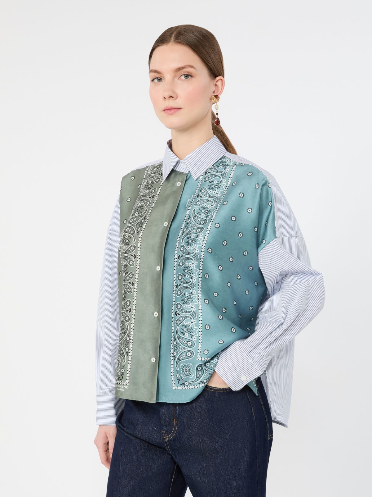 Technical twill and cotton poplin shirt - Weekend Max Mara - 4