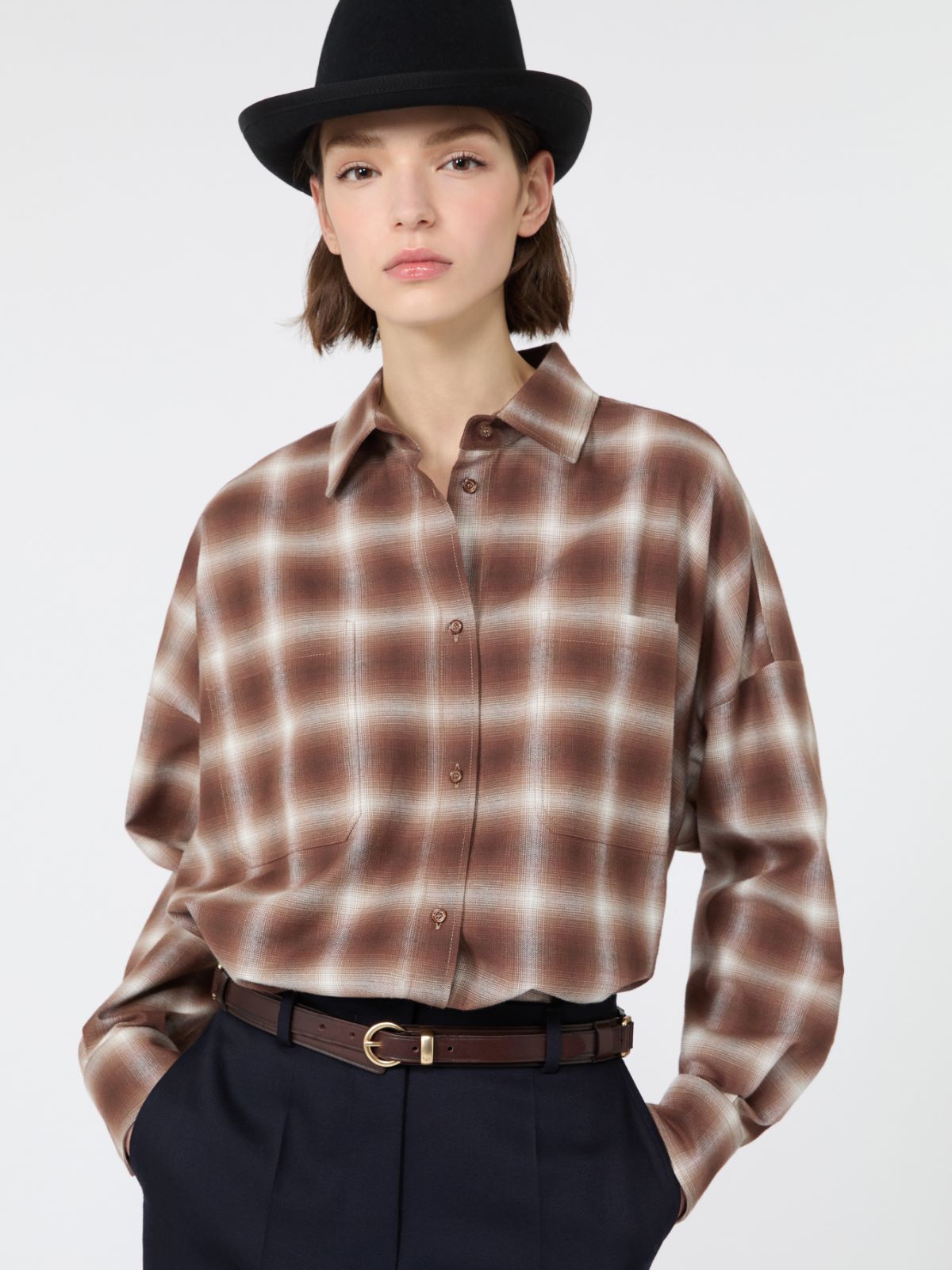 Check design cotton flannel shirt - Weekend Max Mara - 4