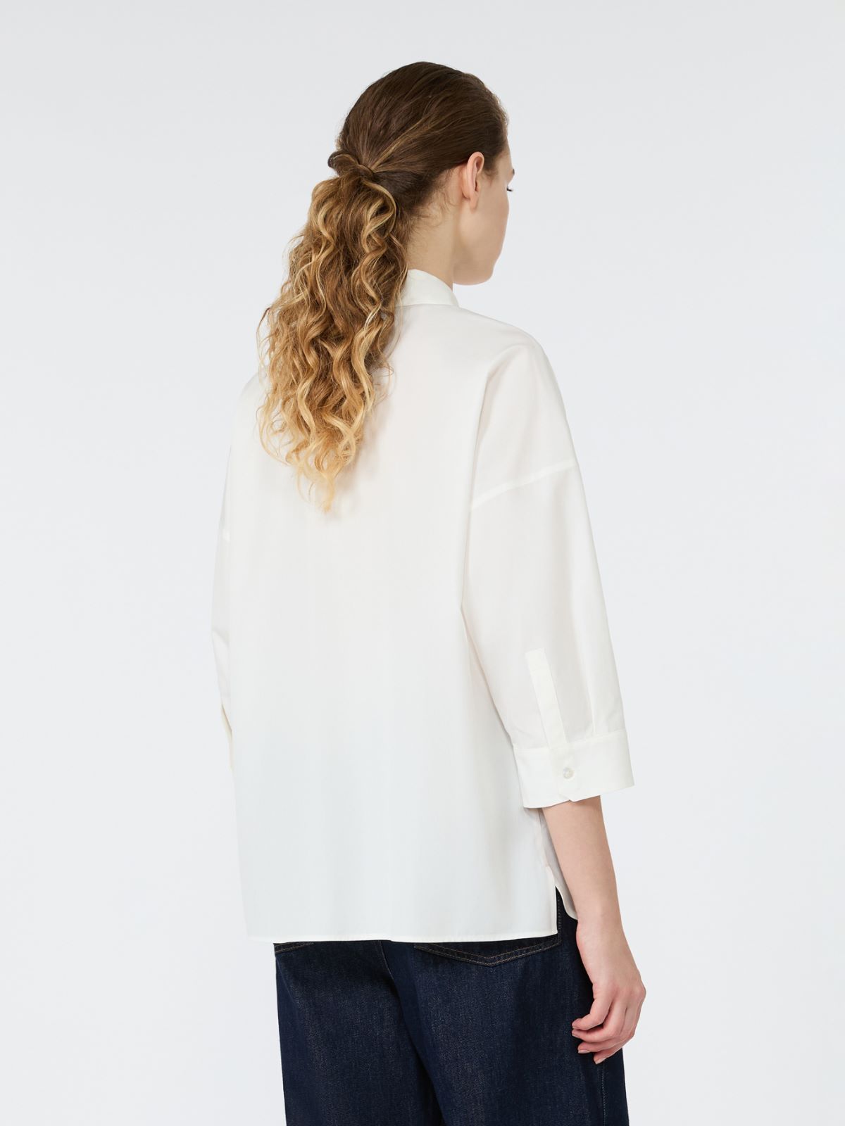 Boxy cotton poplin shirt - Weekend Max Mara - 3