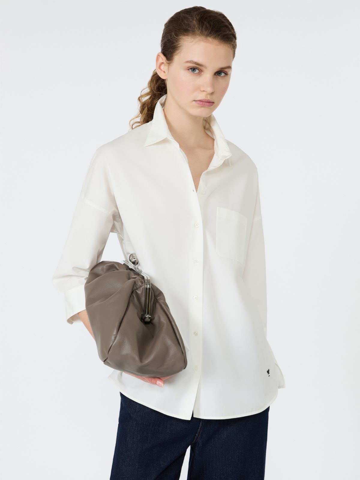 Boxy cotton poplin shirt - Weekend Max Mara - 4