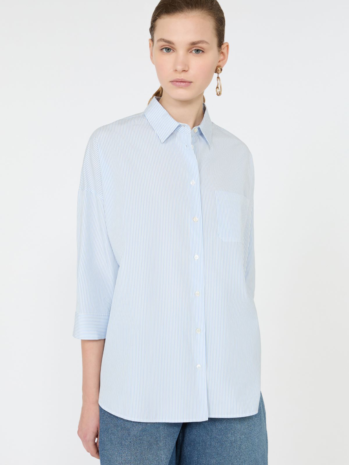 Boxy cotton poplin shirt - Weekend Max Mara - 4