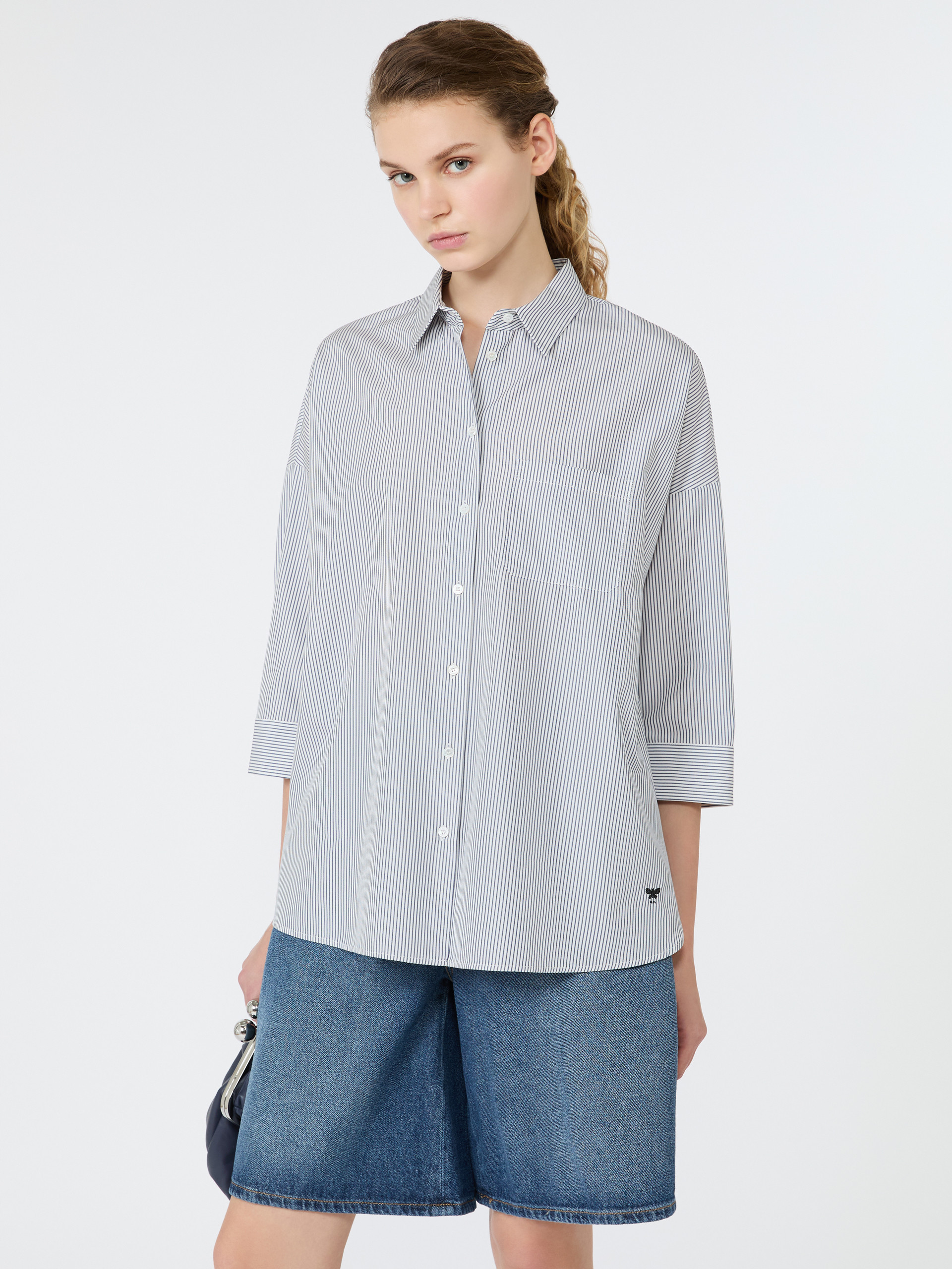 Boxy cotton poplin shirt - Weekend Max Mara - 4
