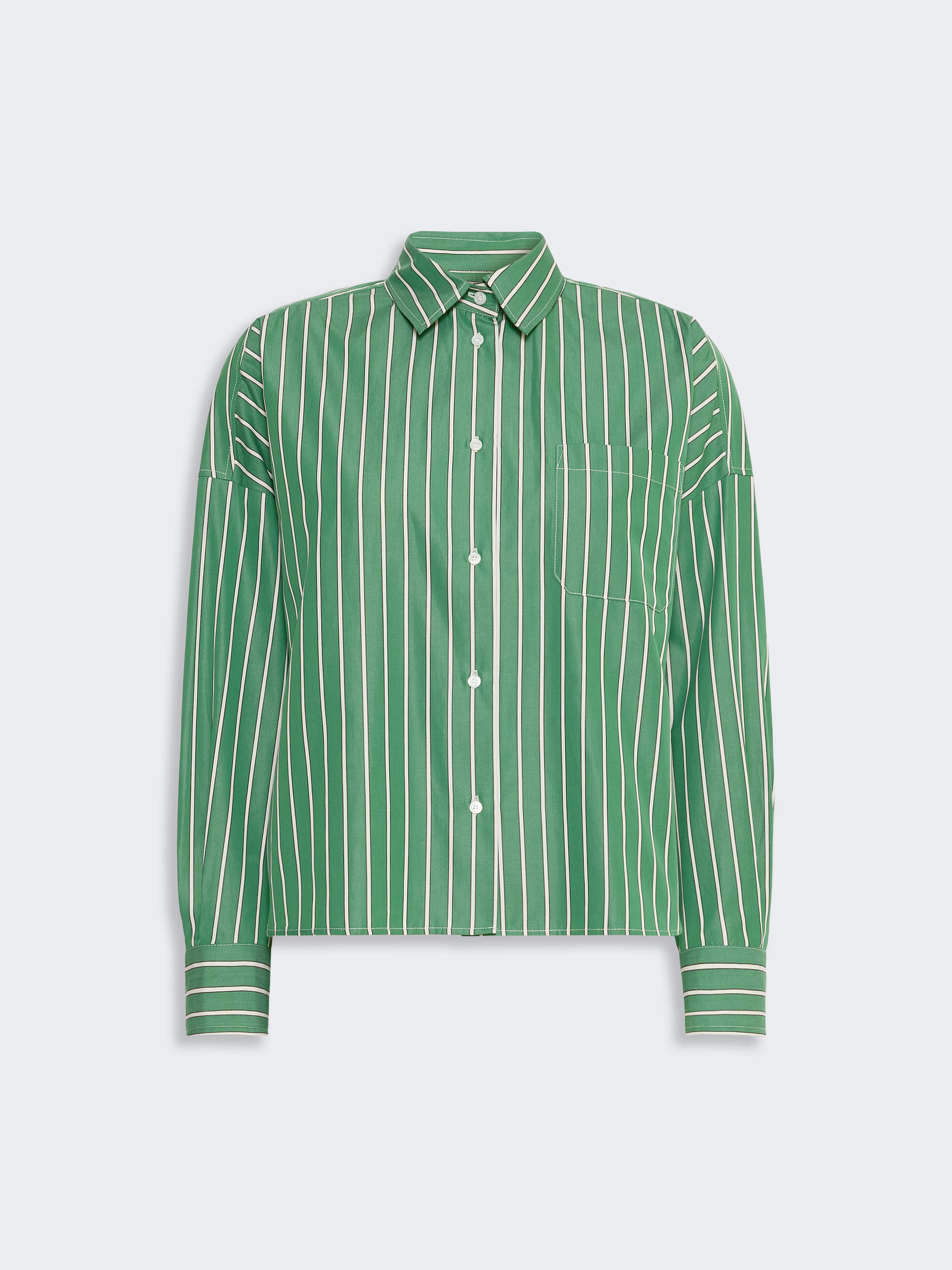 Striped poplin boxy shirt - GREEN - Weekend Max Mara - 5