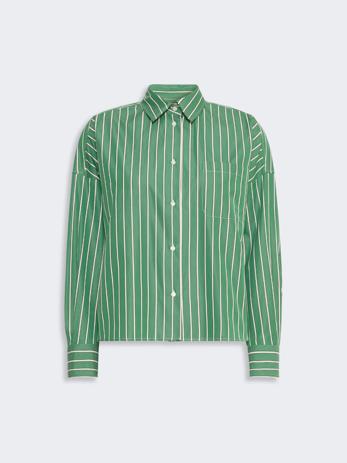 Striped poplin boxy shirt - GREEN - Weekend Max Mara - 5