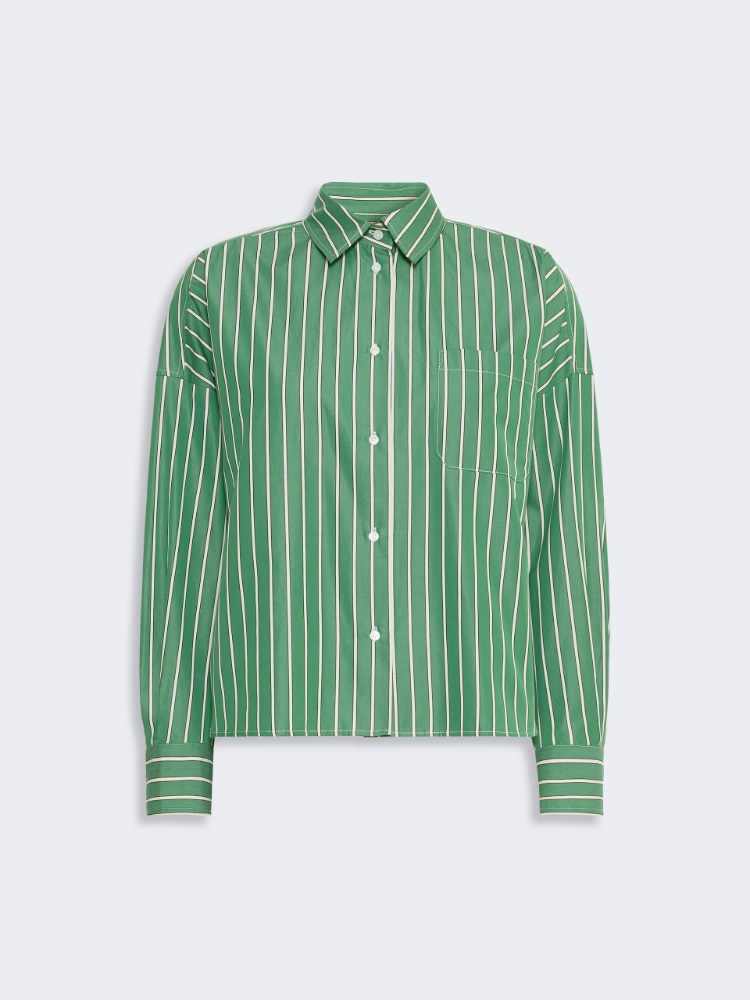 Striped poplin boxy shirt - GREEN - Weekend Max Mara