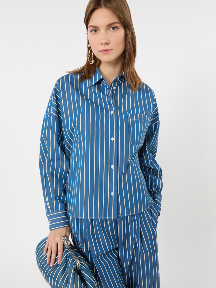 Striped poplin boxy shirt - CORNFLOWER BLUE - Weekend Max Mara
