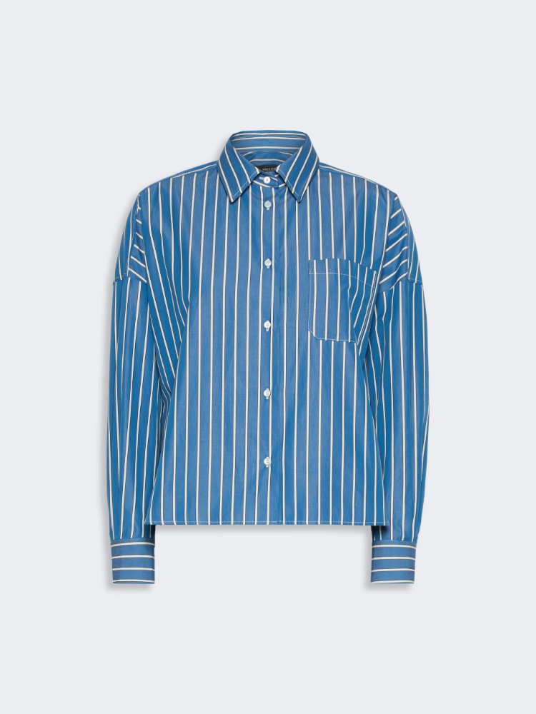 Striped poplin boxy shirt - CORNFLOWER BLUE - Weekend Max Mara - 6