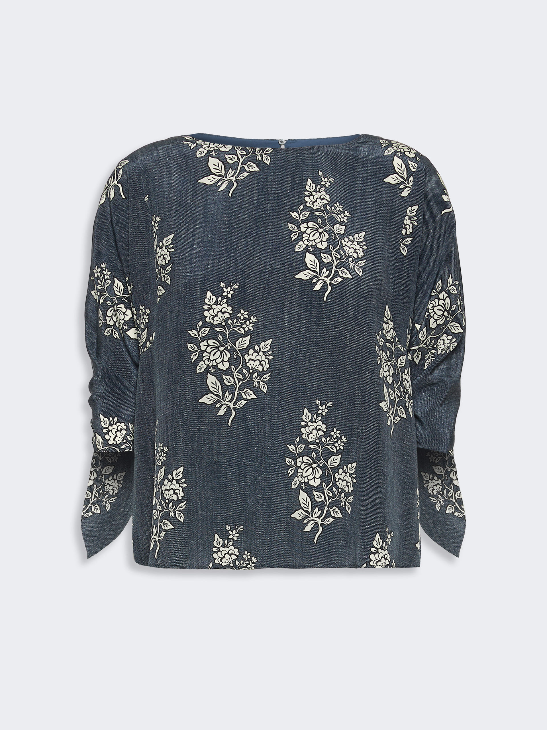 Printed silk crepe de chine blouse - NAVY - Weekend Max Mara - 5
