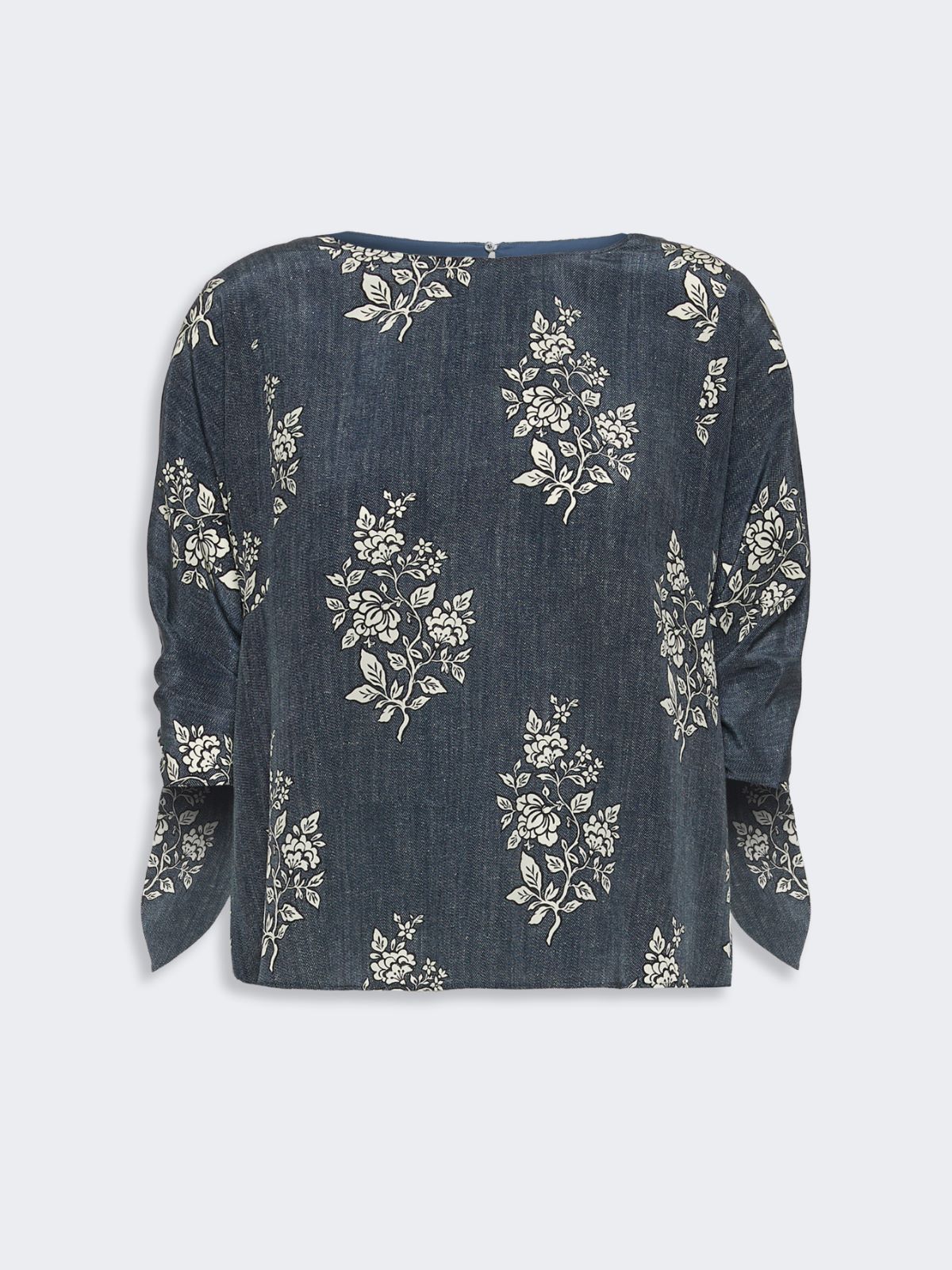 Printed silk crepe de chine blouse - NAVY - Weekend Max Mara - 5