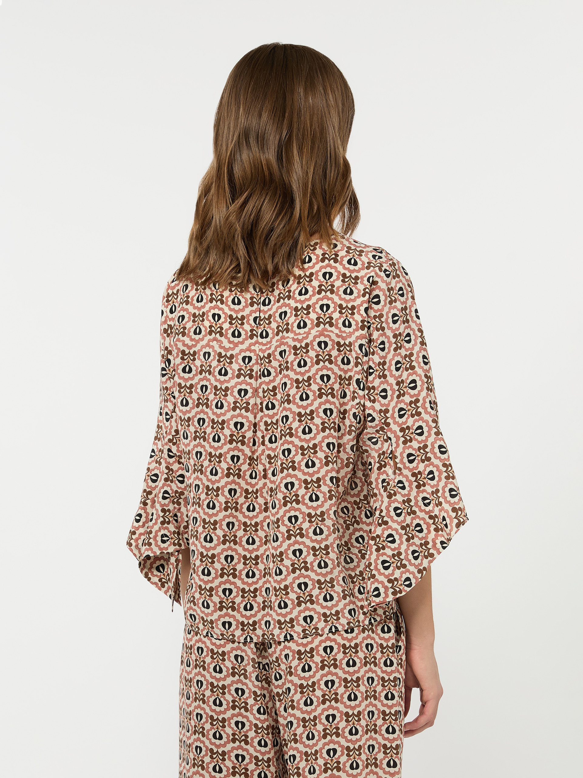 Printed silk crepe de chine blouse - ANTIQUE ROSE - Weekend Max Mara - 3