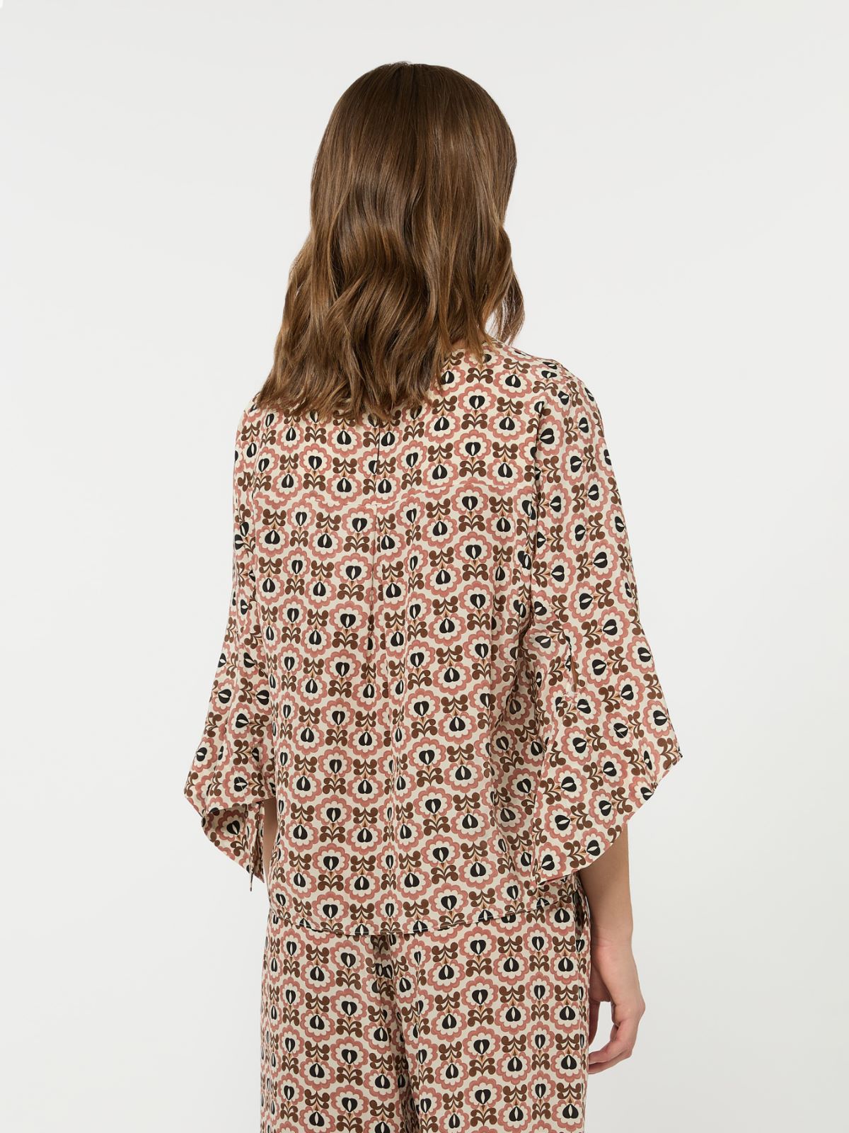 Printed silk crepe de chine blouse - ANTIQUE ROSE - Weekend Max Mara - 3