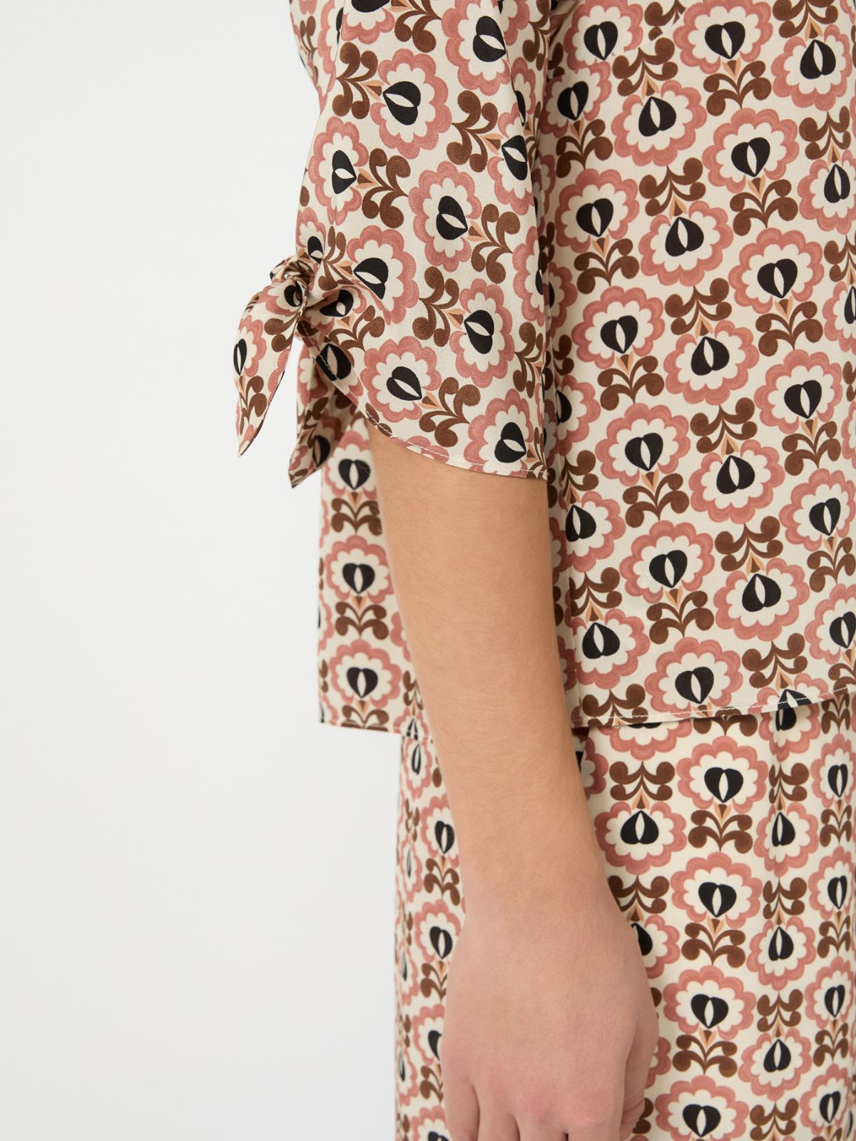 Printed silk crepe de chine blouse - ANTIQUE ROSE - Weekend Max Mara - 5