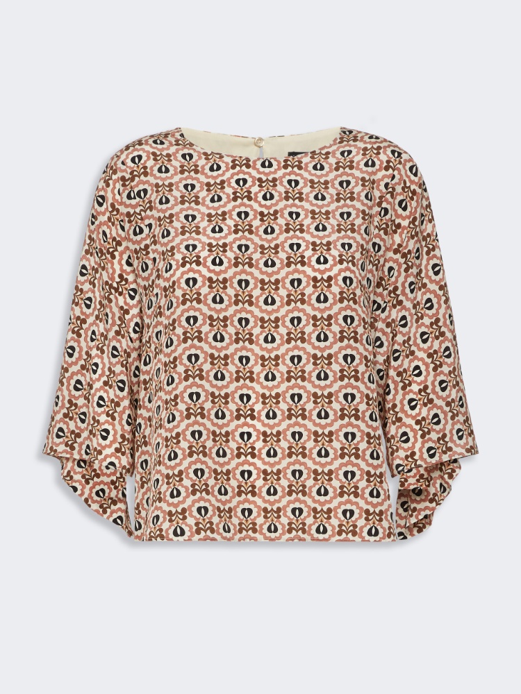 Printed silk crepe de chine blouse - ANTIQUE ROSE - Weekend Max Mara