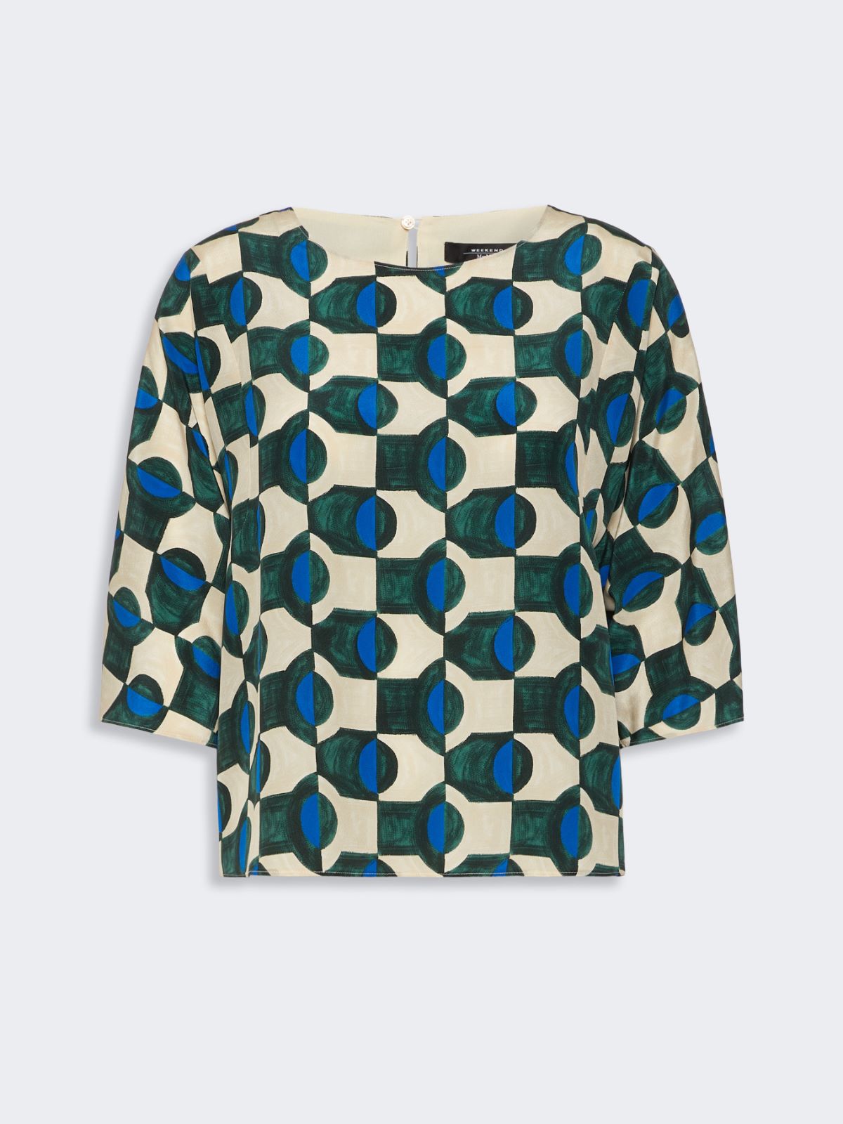 Printed silk crepe de chine blouse - DARK GREEN - Weekend Max Mara - 5