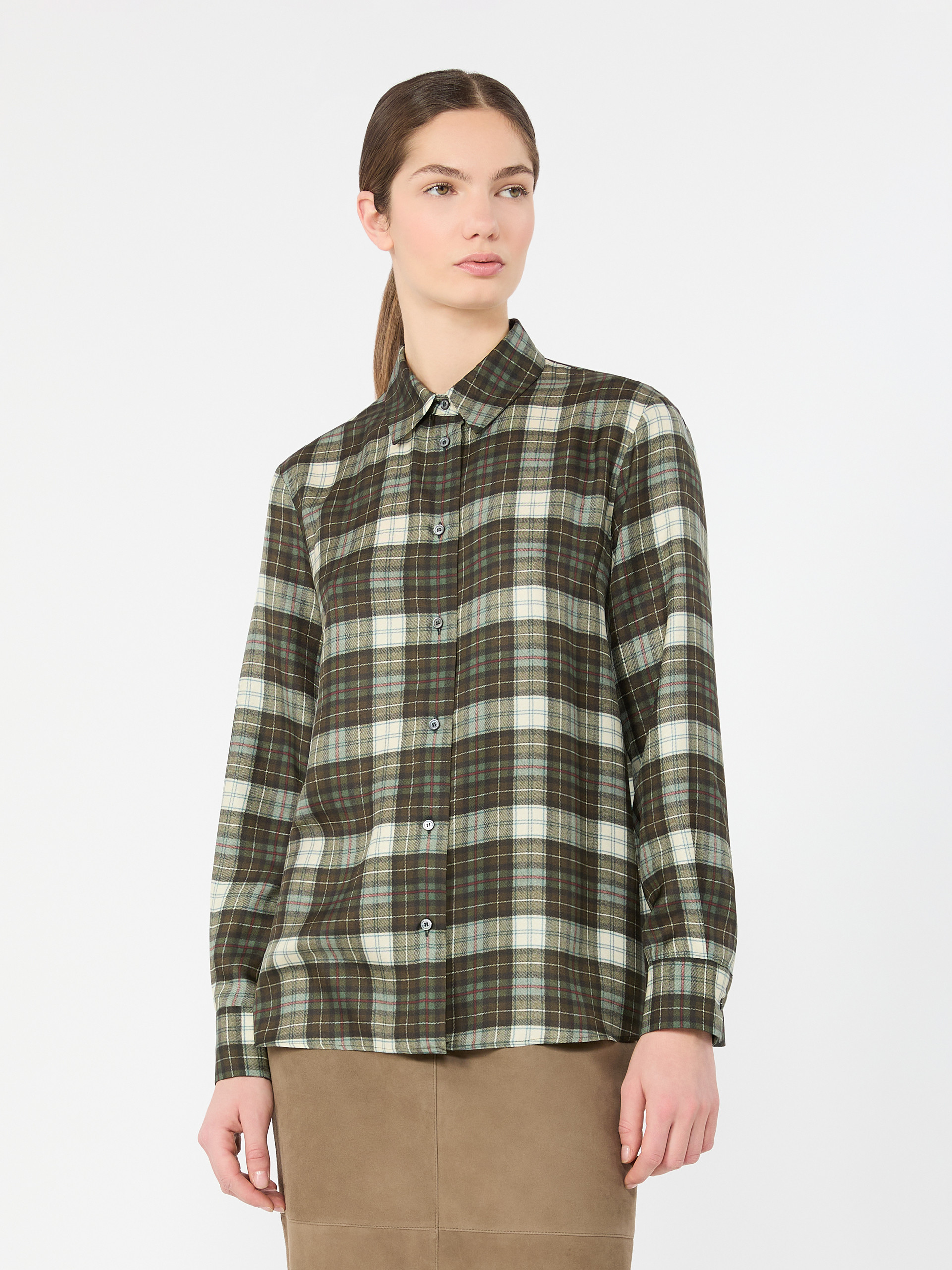 Checked silk twill shirt - Weekend Max Mara - 2