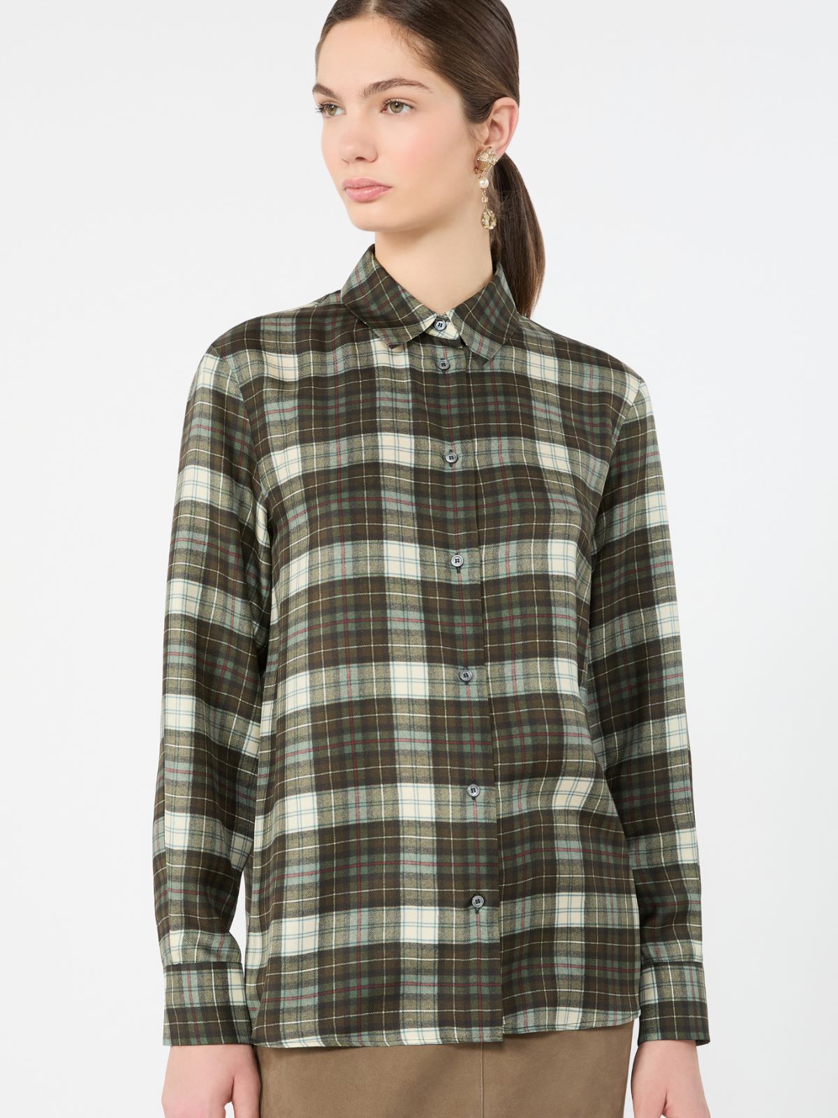 Checked silk twill shirt - Weekend Max Mara - 4
