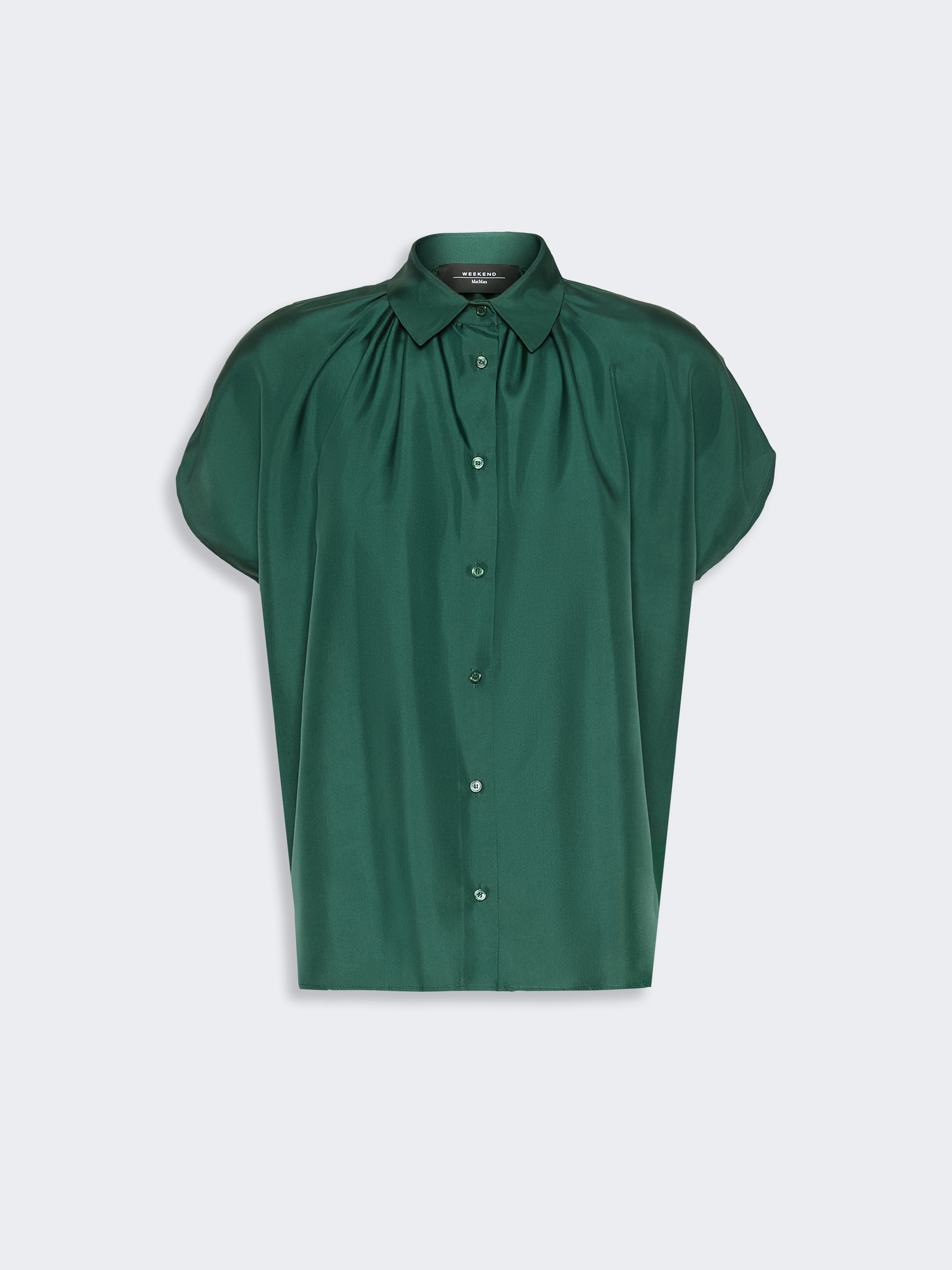 Loose shirt in habotai silk - DARK GREEN - Weekend Max Mara - 5