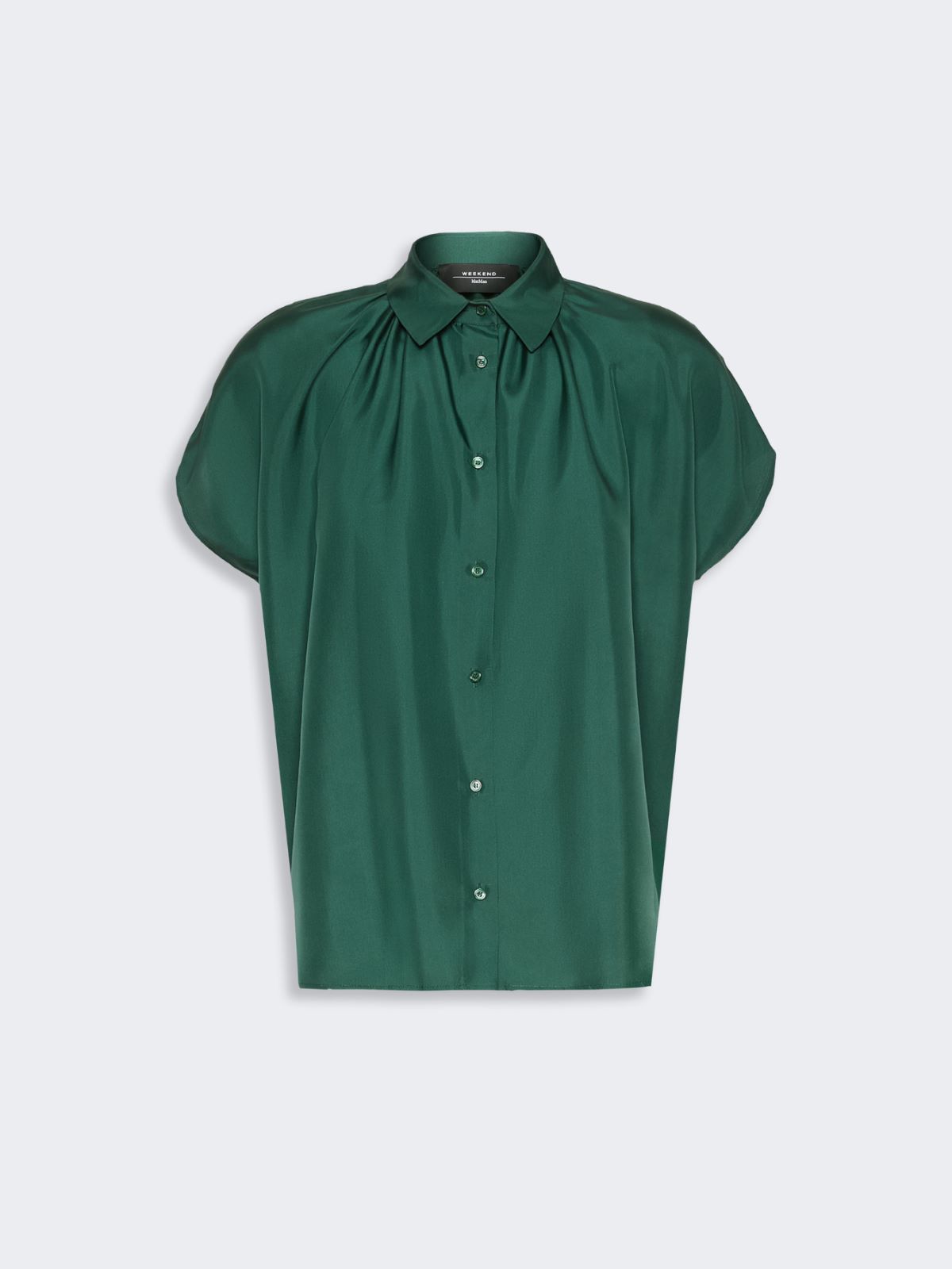Loose shirt in habotai silk - DARK GREEN - Weekend Max Mara - 5