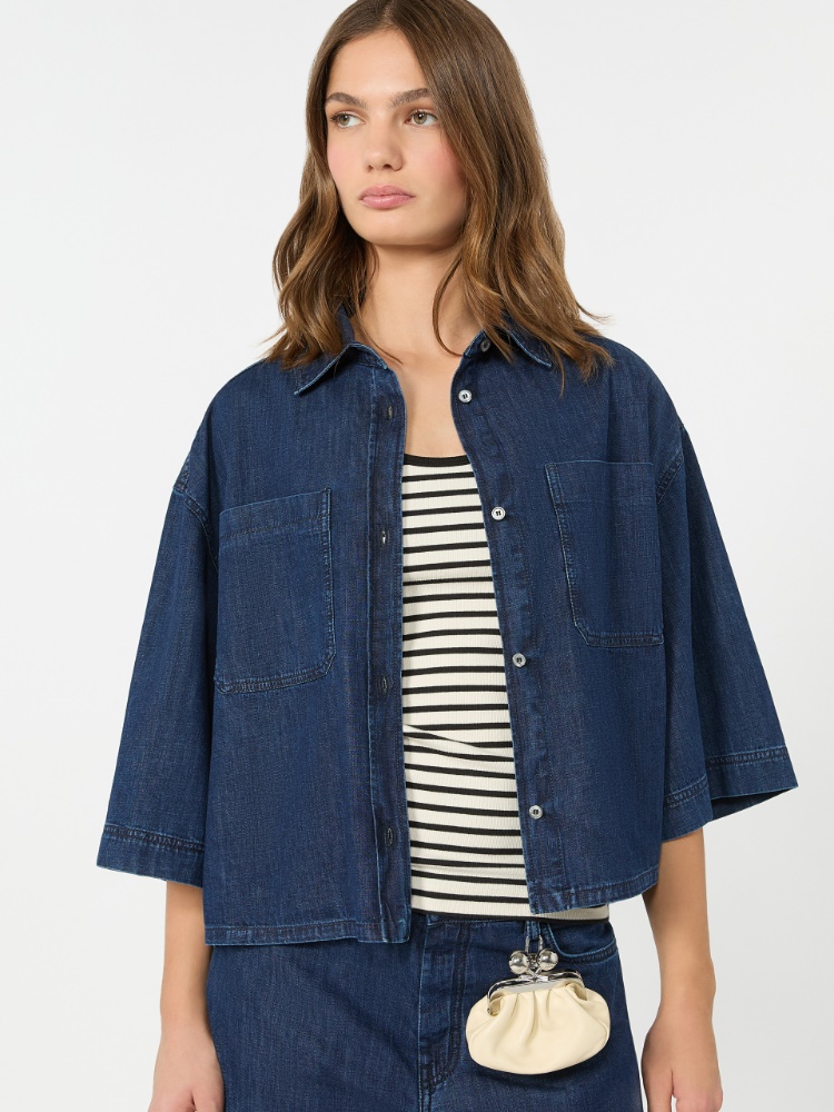 Boxy denim shirt - NAVY - Weekend Max Mara