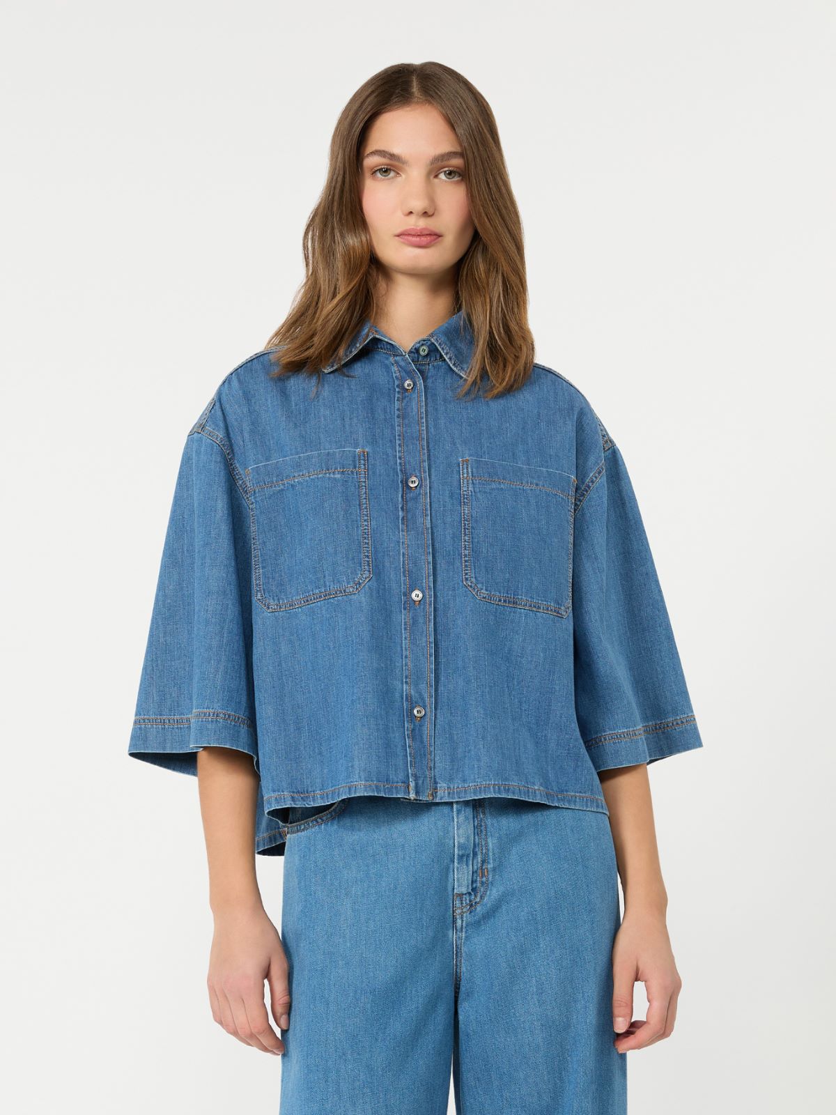 Camicia boxy in denim - BLU - Weekend Max Mara - 2