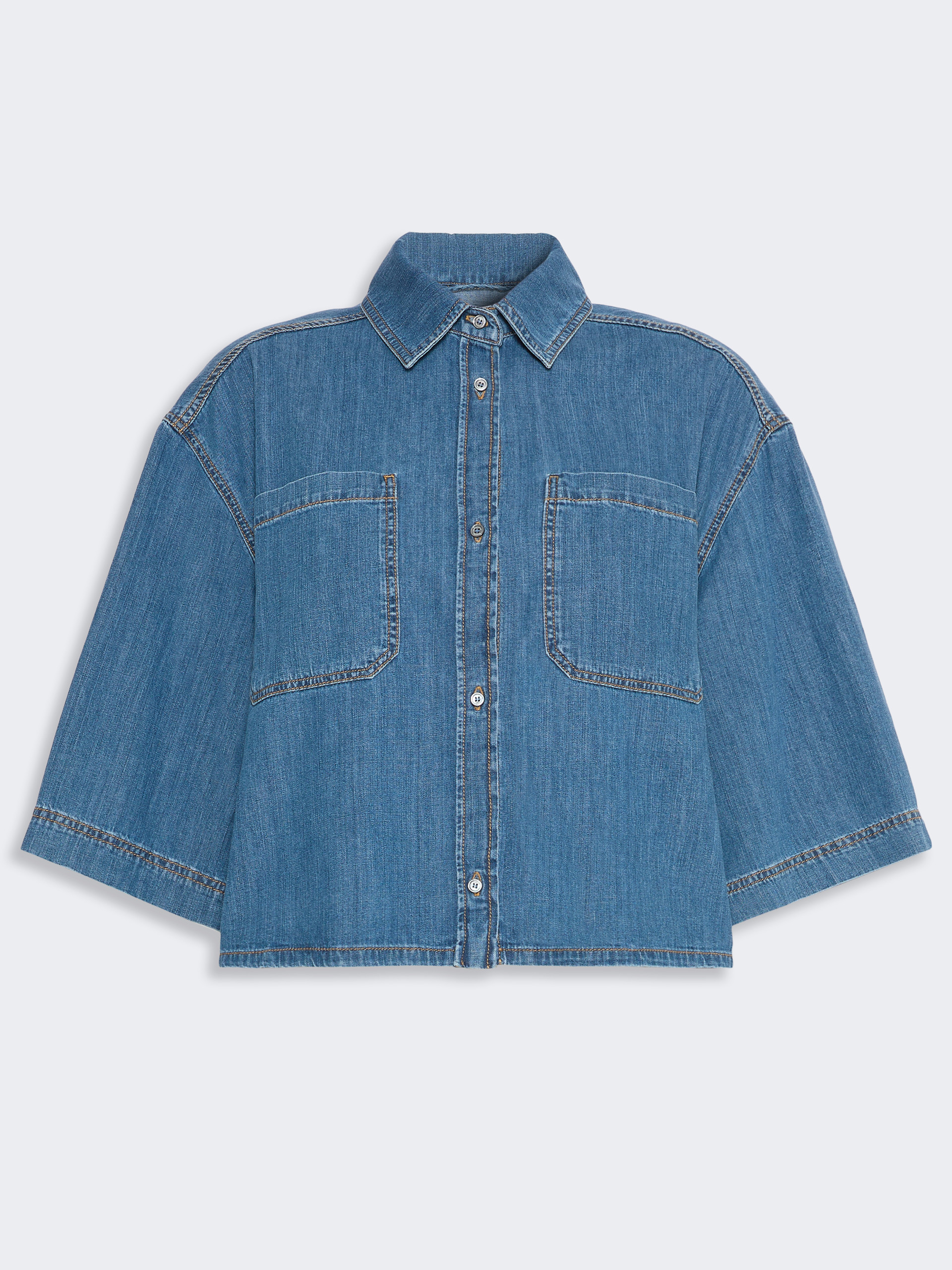 Boxy denim shirt - NAVY - Weekend Max Mara - 5