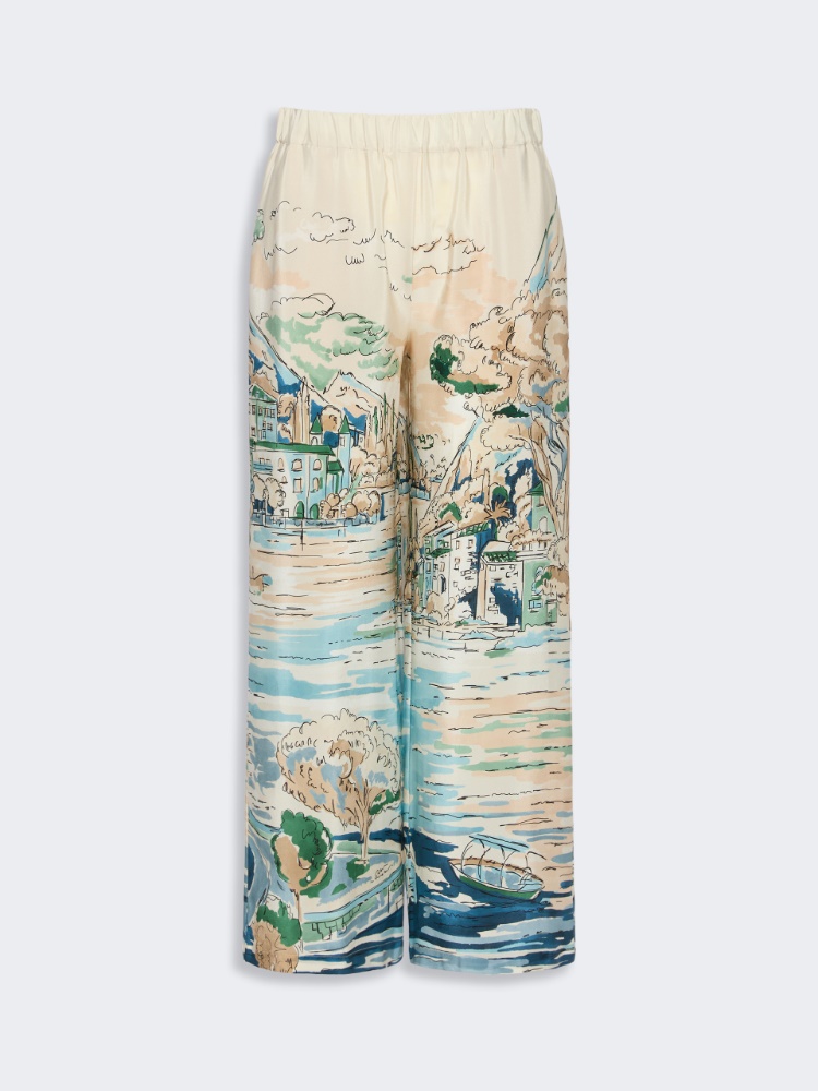 Printed silk cropped trousers - LIGHT BLUE - Weekend Max Mara - 2