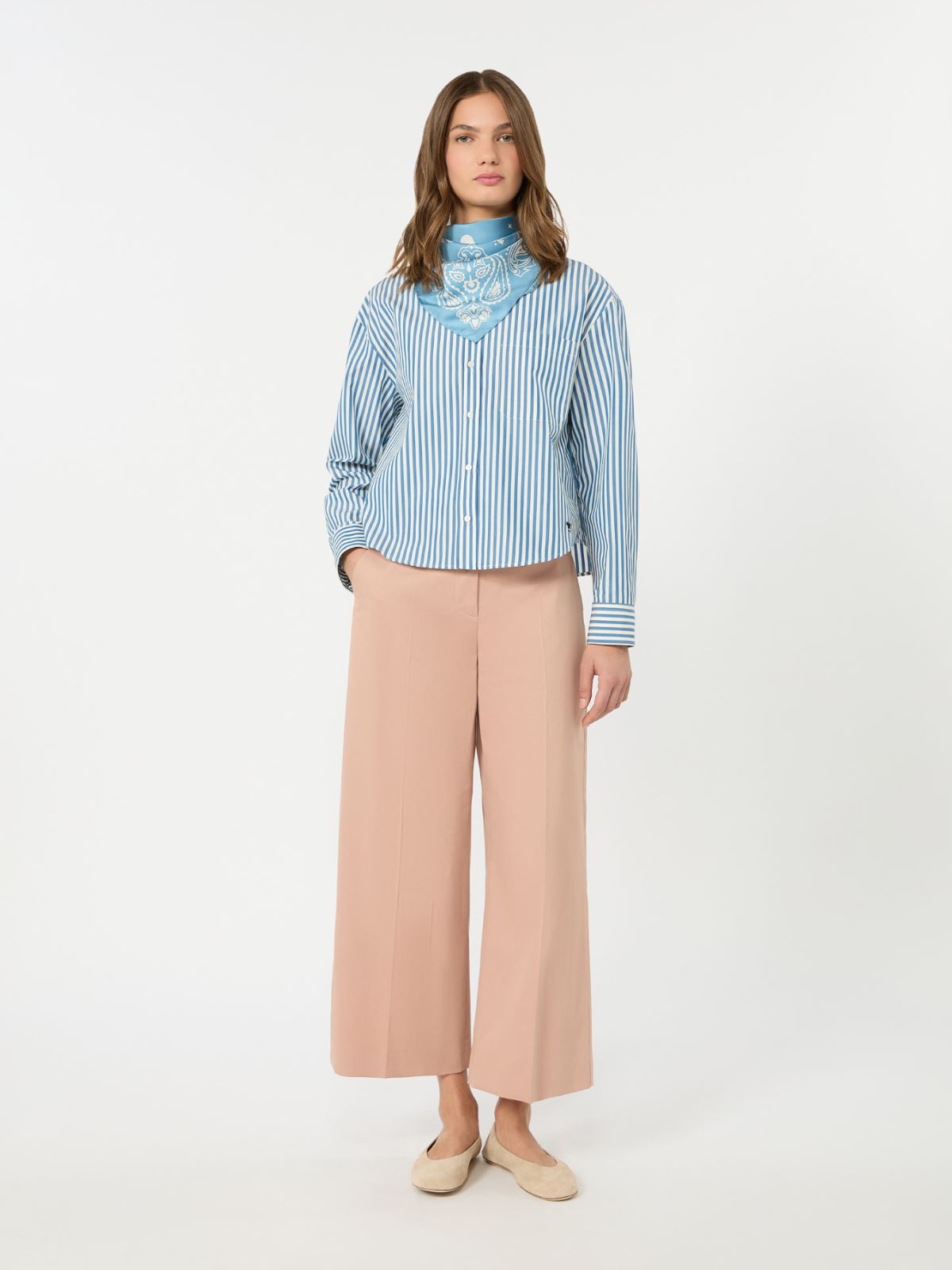 Cotton satin trousers - ANTIQUE ROSE - Weekend Max Mara