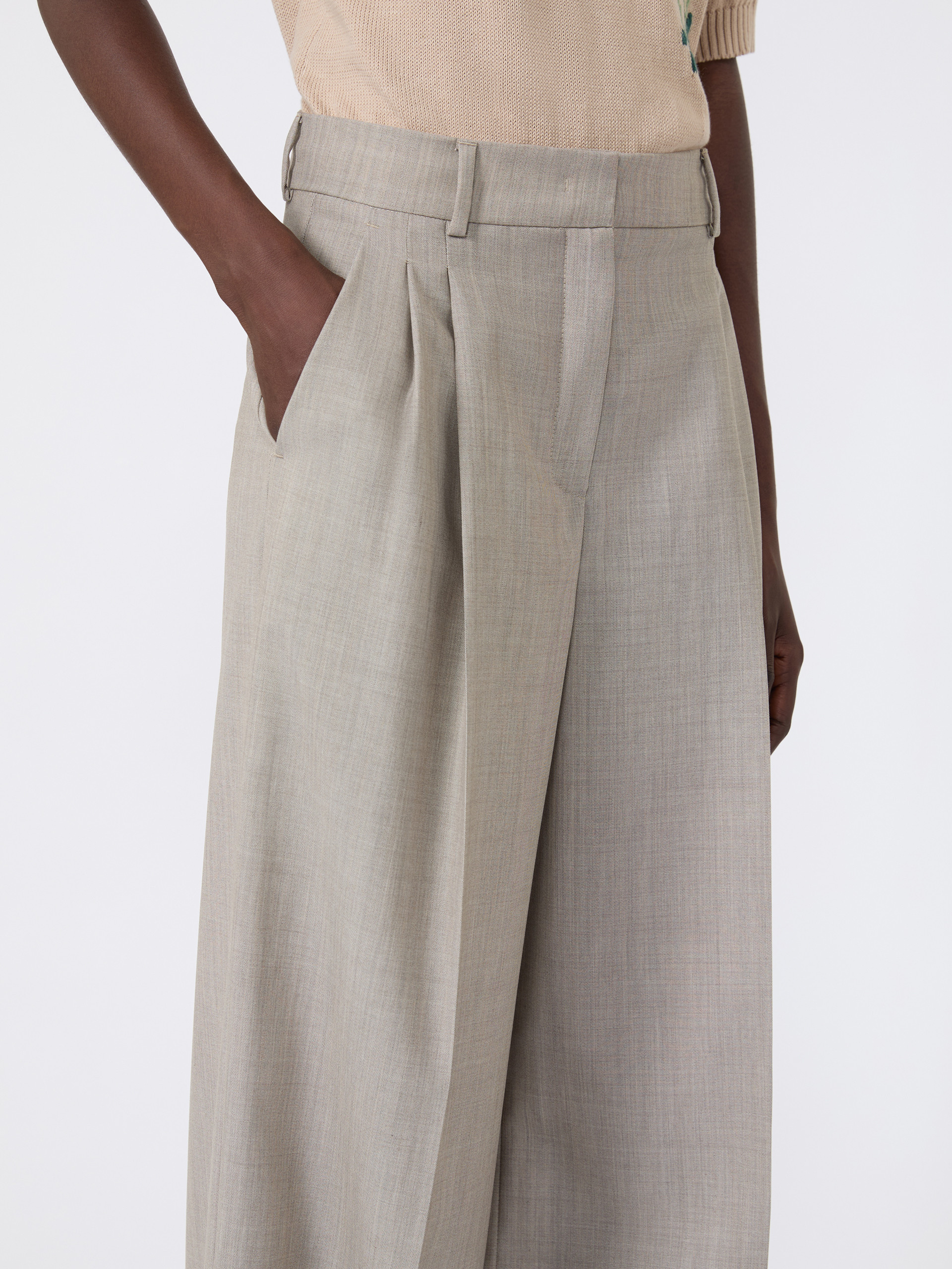 Wide-leg woollen cloth trousers - Weekend Max Mara - 4