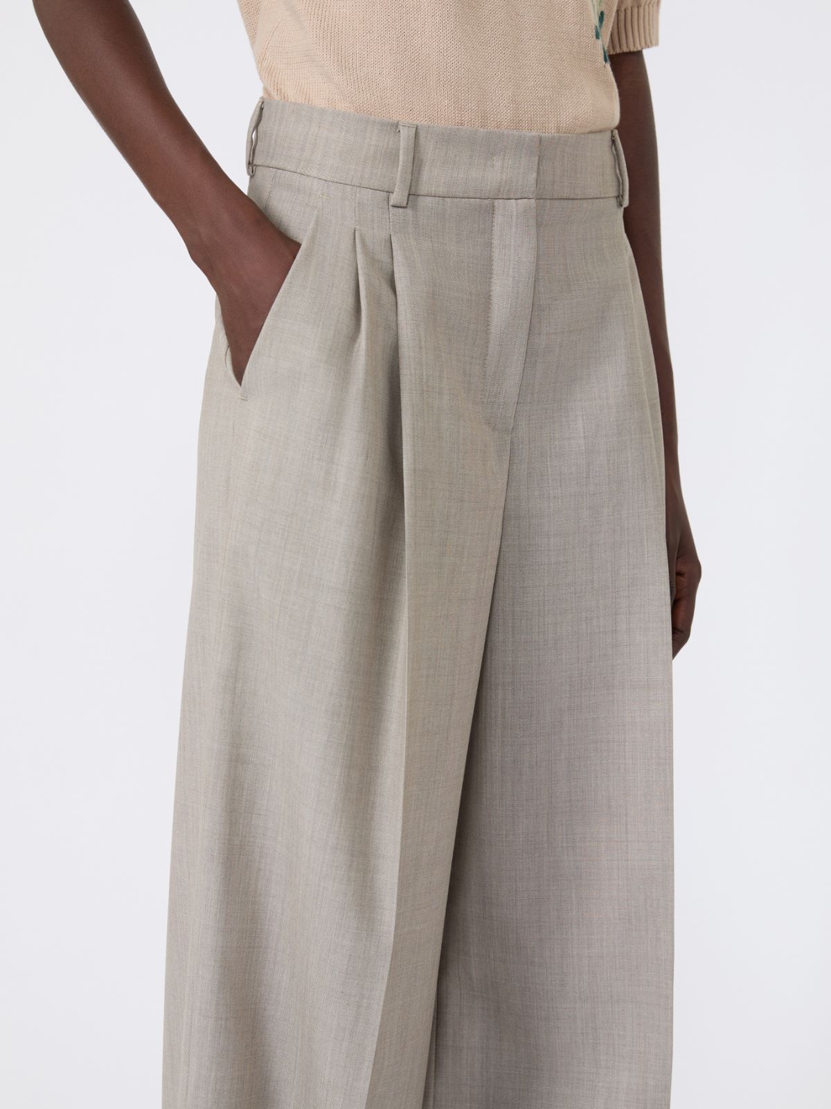 Wide-leg woollen cloth trousers - Weekend Max Mara - 4