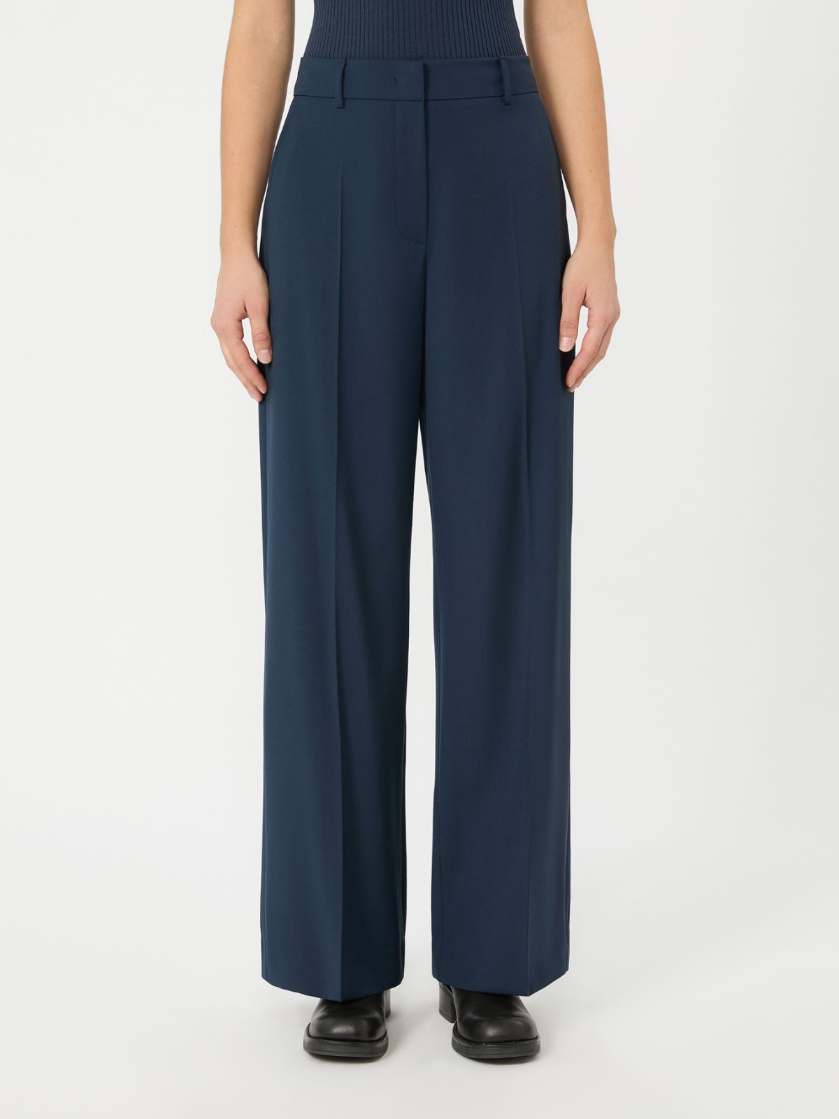 Stretch wool palazzo trousers - NAVY - Weekend Max Mara - 2