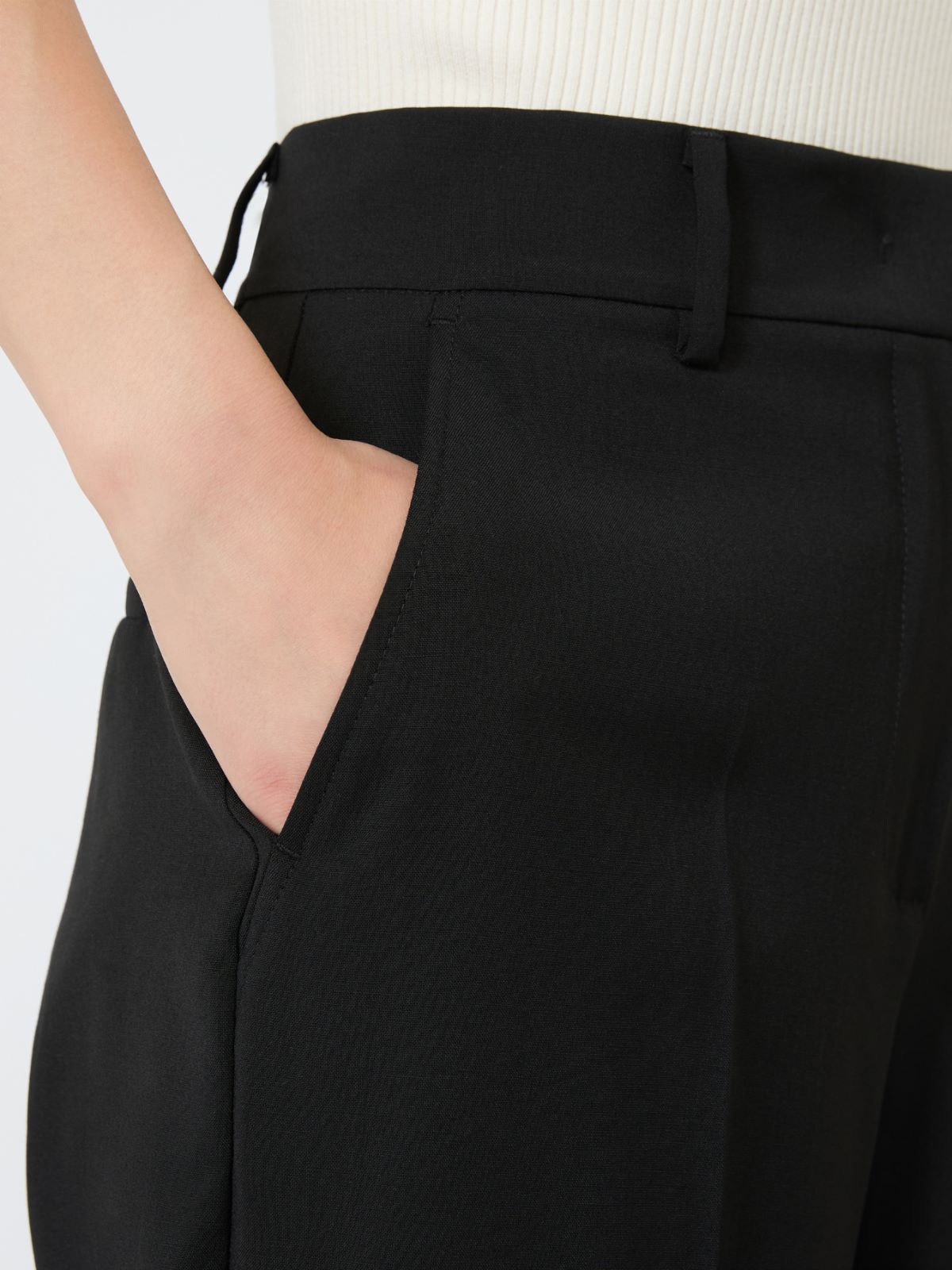 Pantalone palazzo in lana stretch - Weekend Max Mara - 4