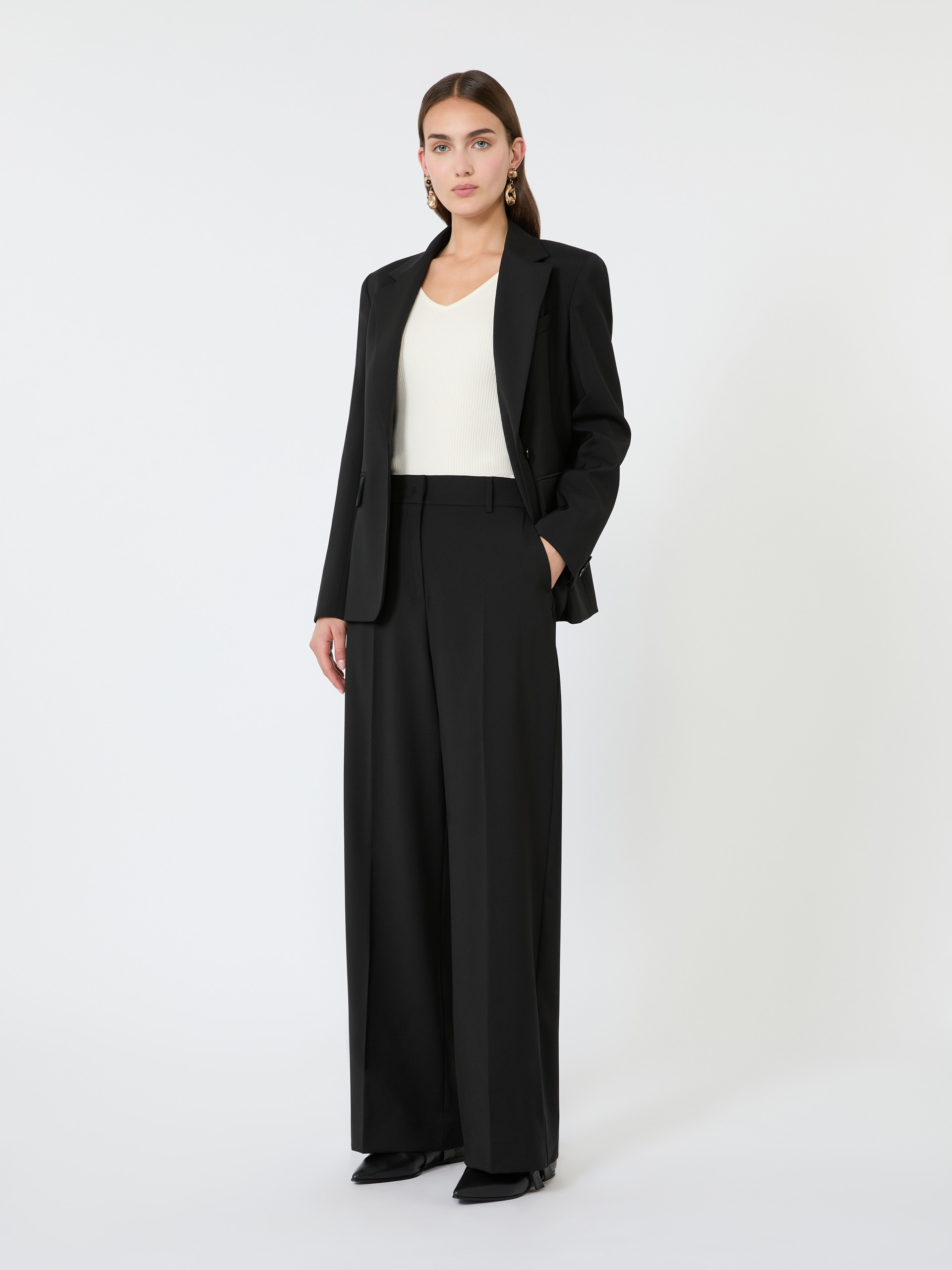 Pantalone palazzo in lana stretch - Weekend Max Mara
