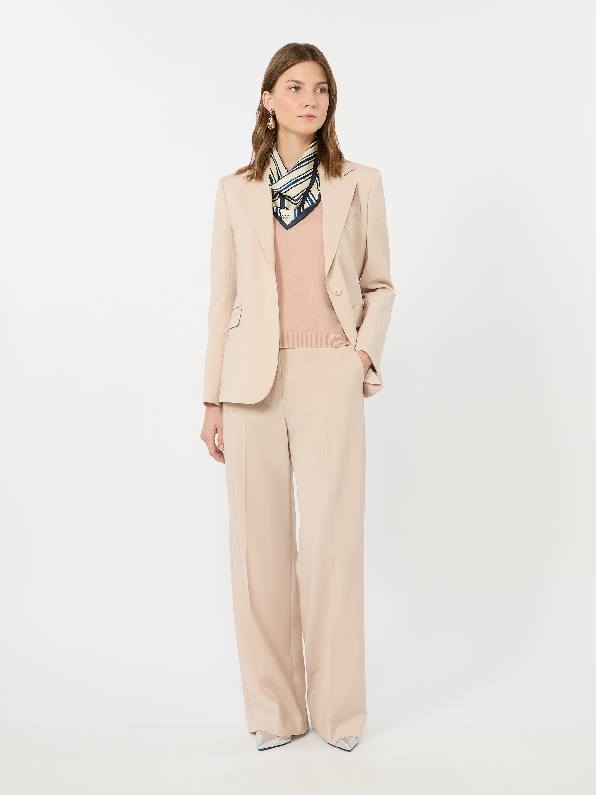 Stretch wool palazzo trousers - POWDER - Weekend Max Mara
