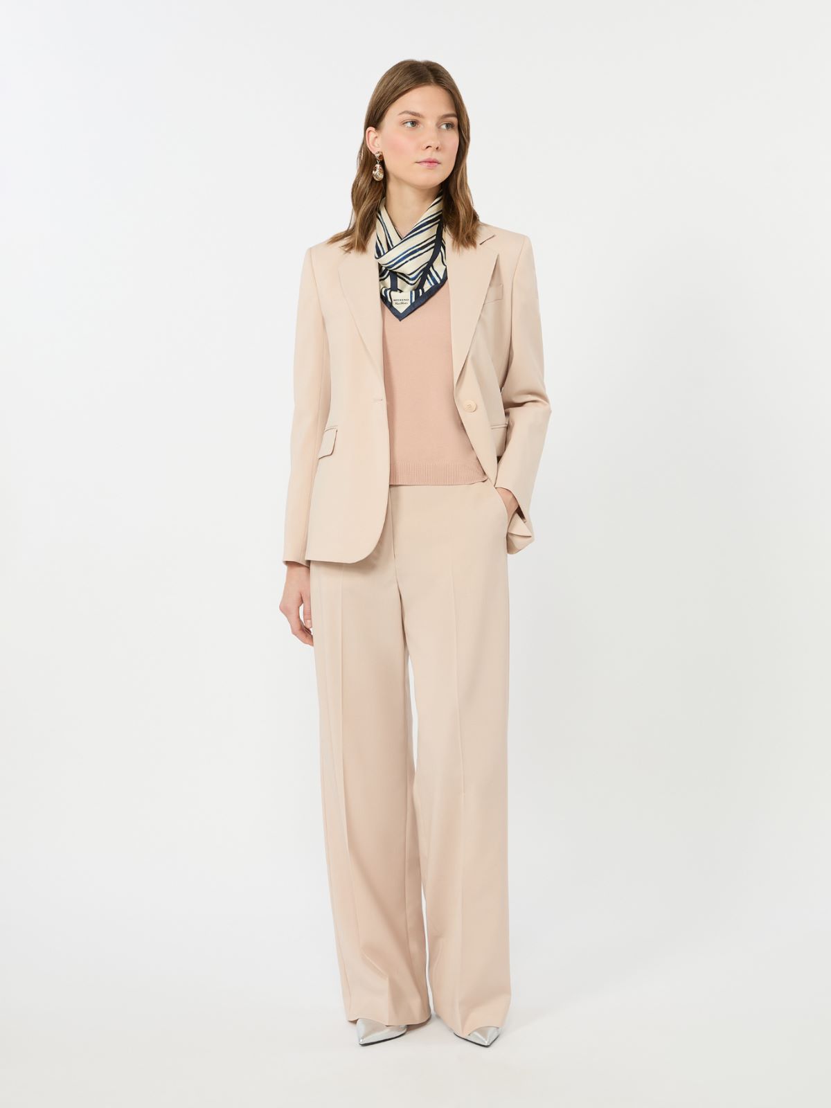 Stretch wool palazzo trousers - POWDER - Weekend Max Mara