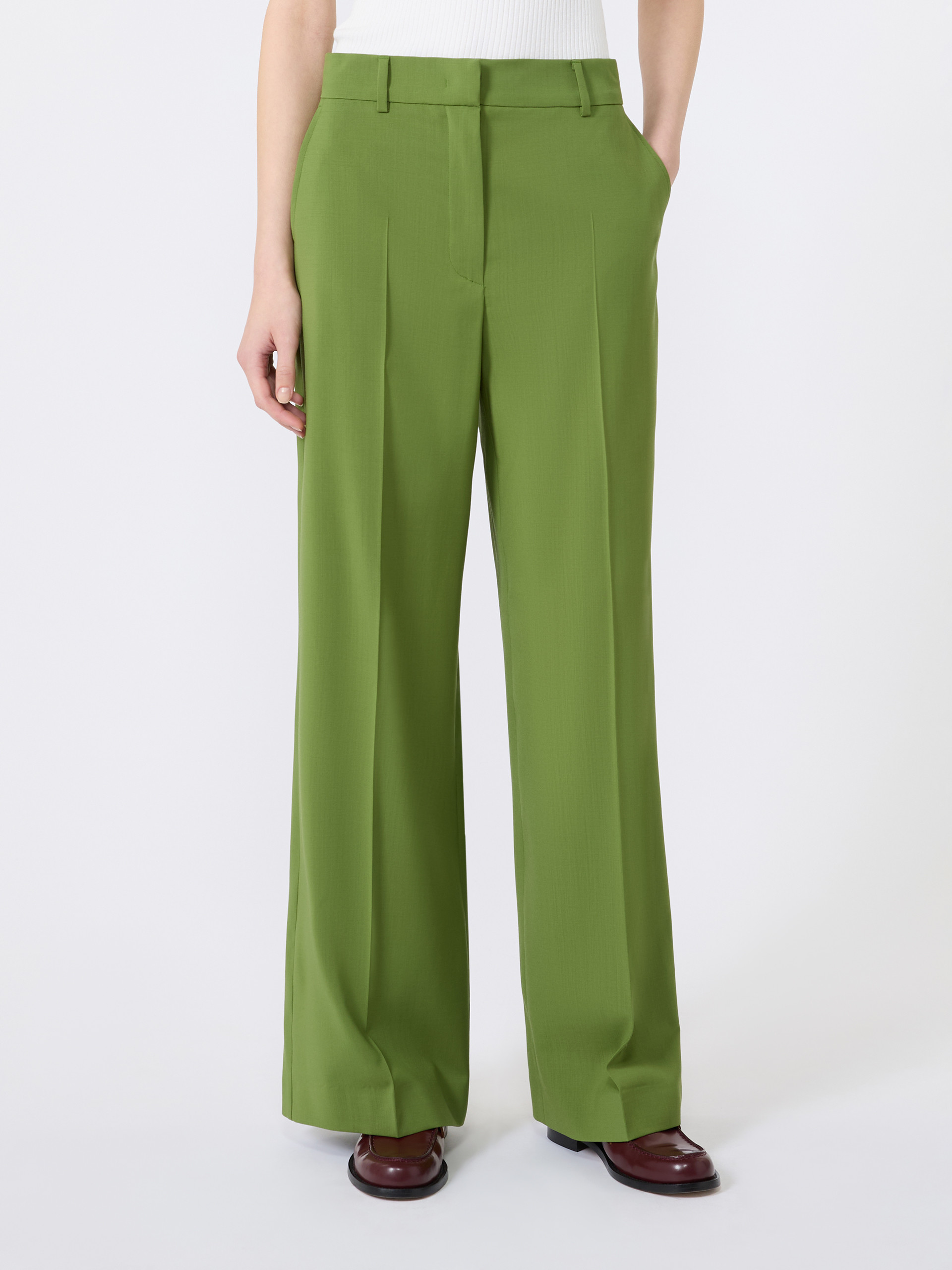 Stretch wool palazzo trousers - GREEN - Weekend Max Mara - 2