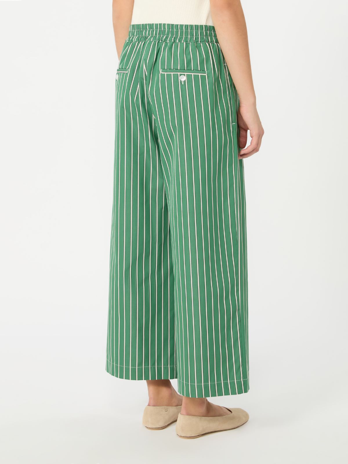 Cotton poplin trousers - GREEN - Weekend Max Mara - 3