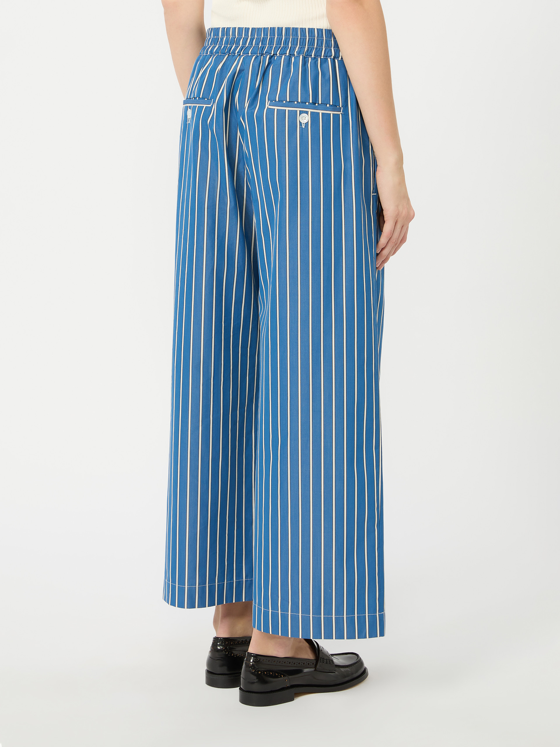 Cotton poplin trousers - CORNFLOWER BLUE - Weekend Max Mara - 3