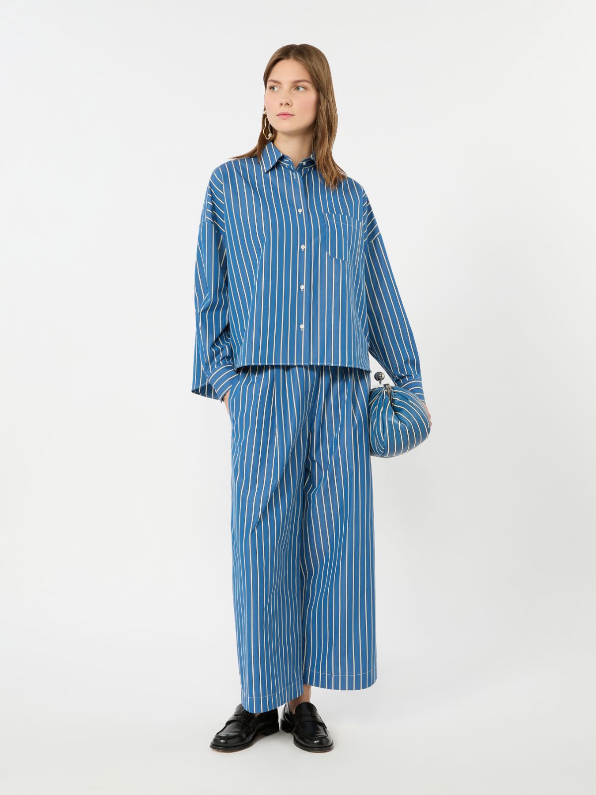 Cotton poplin trousers - CORNFLOWER BLUE - Weekend Max Mara