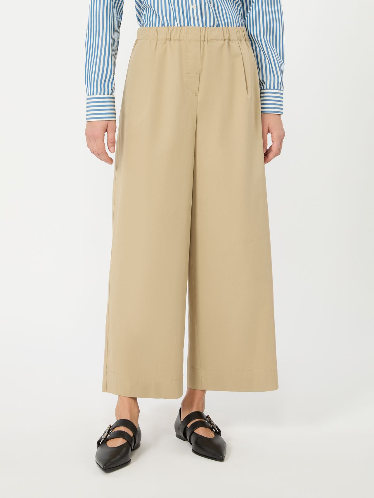 Flared cotton gabardine trousers - BEIGE - Weekend Max Mara - 2