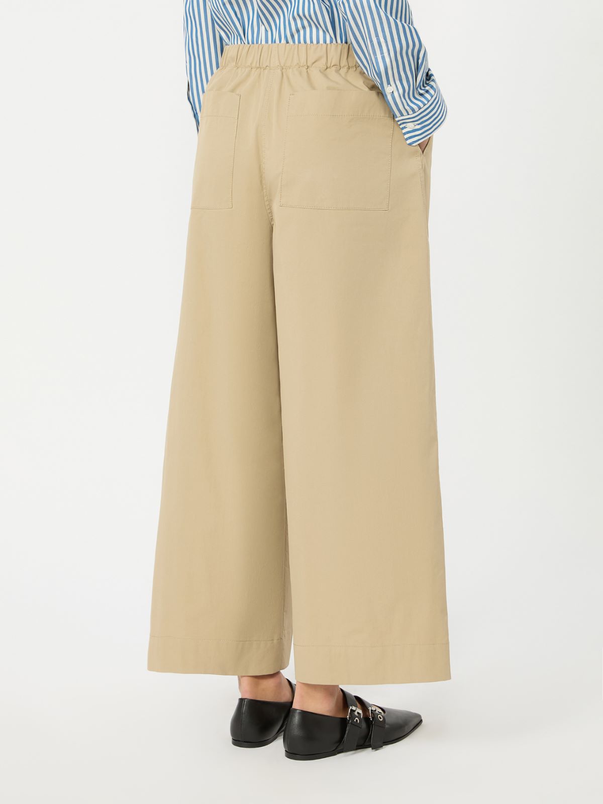Flared cotton gabardine trousers - BEIGE - Weekend Max Mara - 3