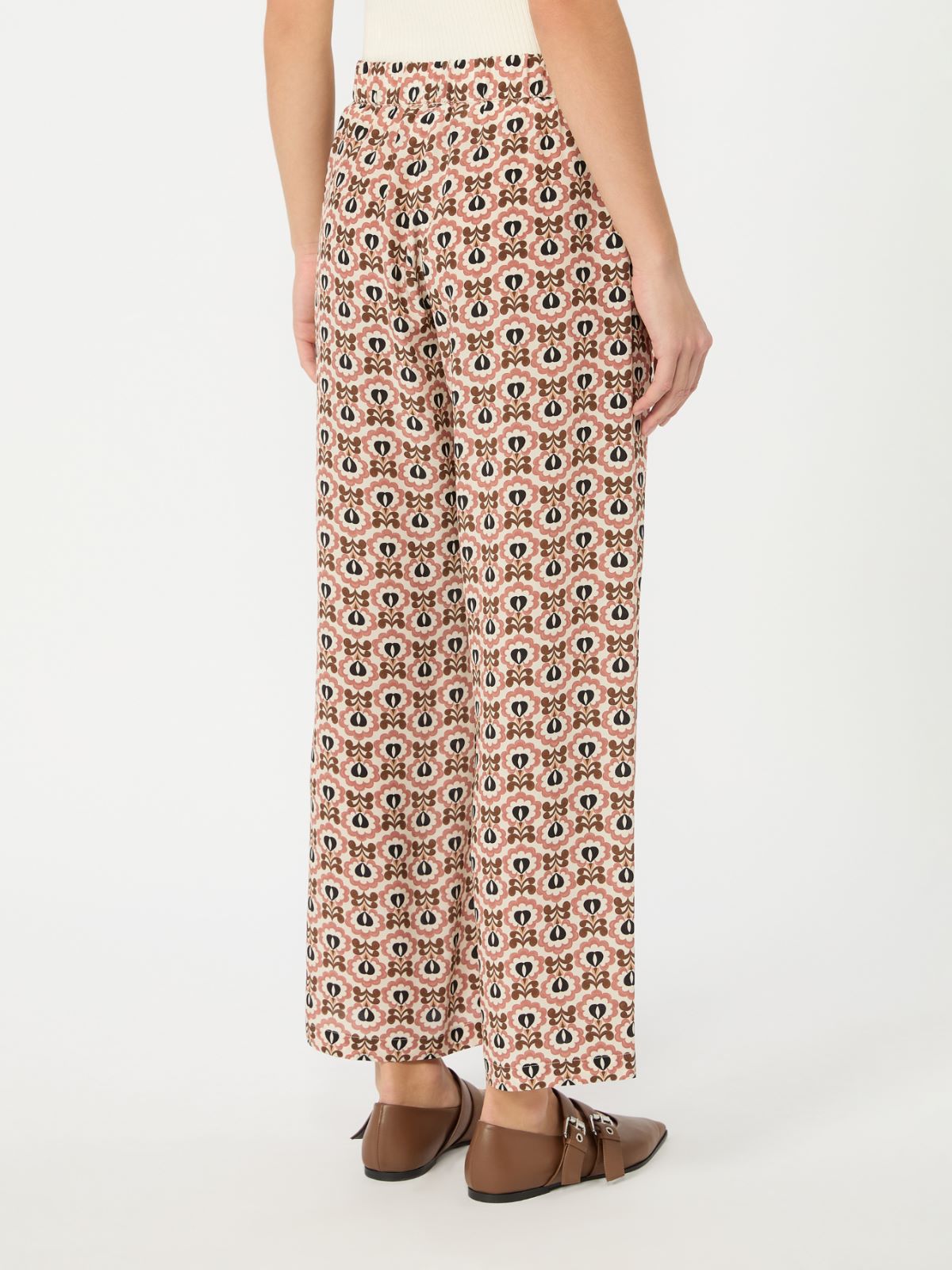 Printed crepe de chine trousers - ANTIQUE ROSE - Weekend Max Mara - 3