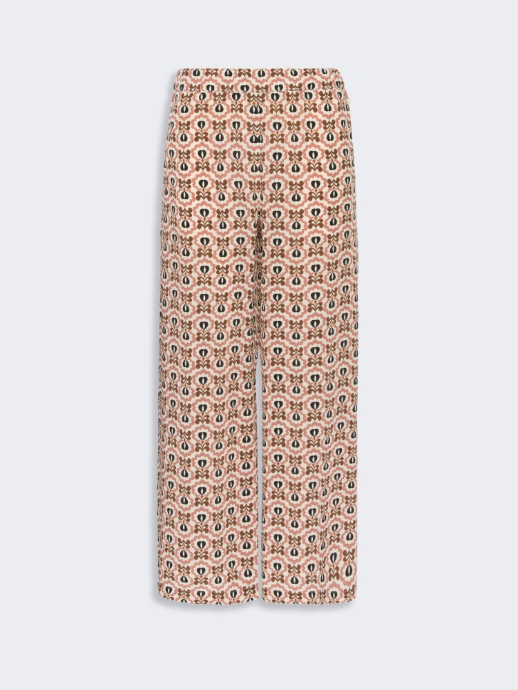 Printed crepe de chine trousers - ANTIQUE ROSE - Weekend Max Mara