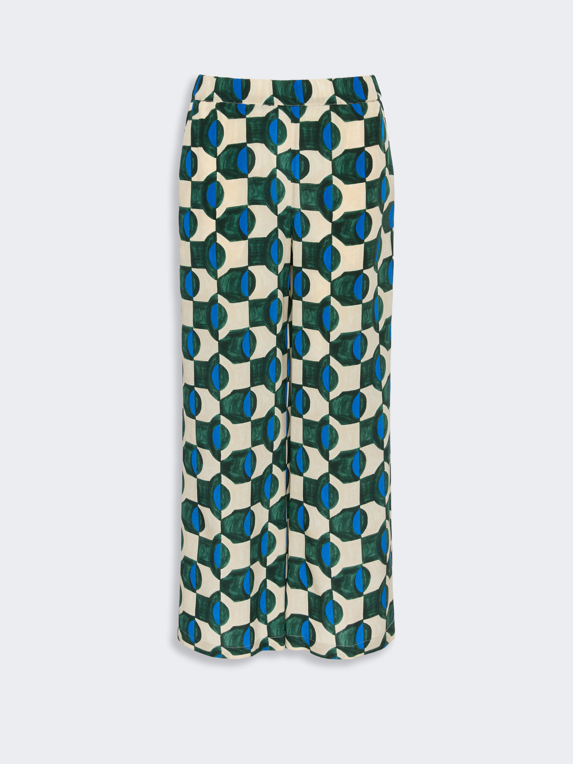 Printed crepe de chine trousers - DARK GREEN - Weekend Max Mara - 4