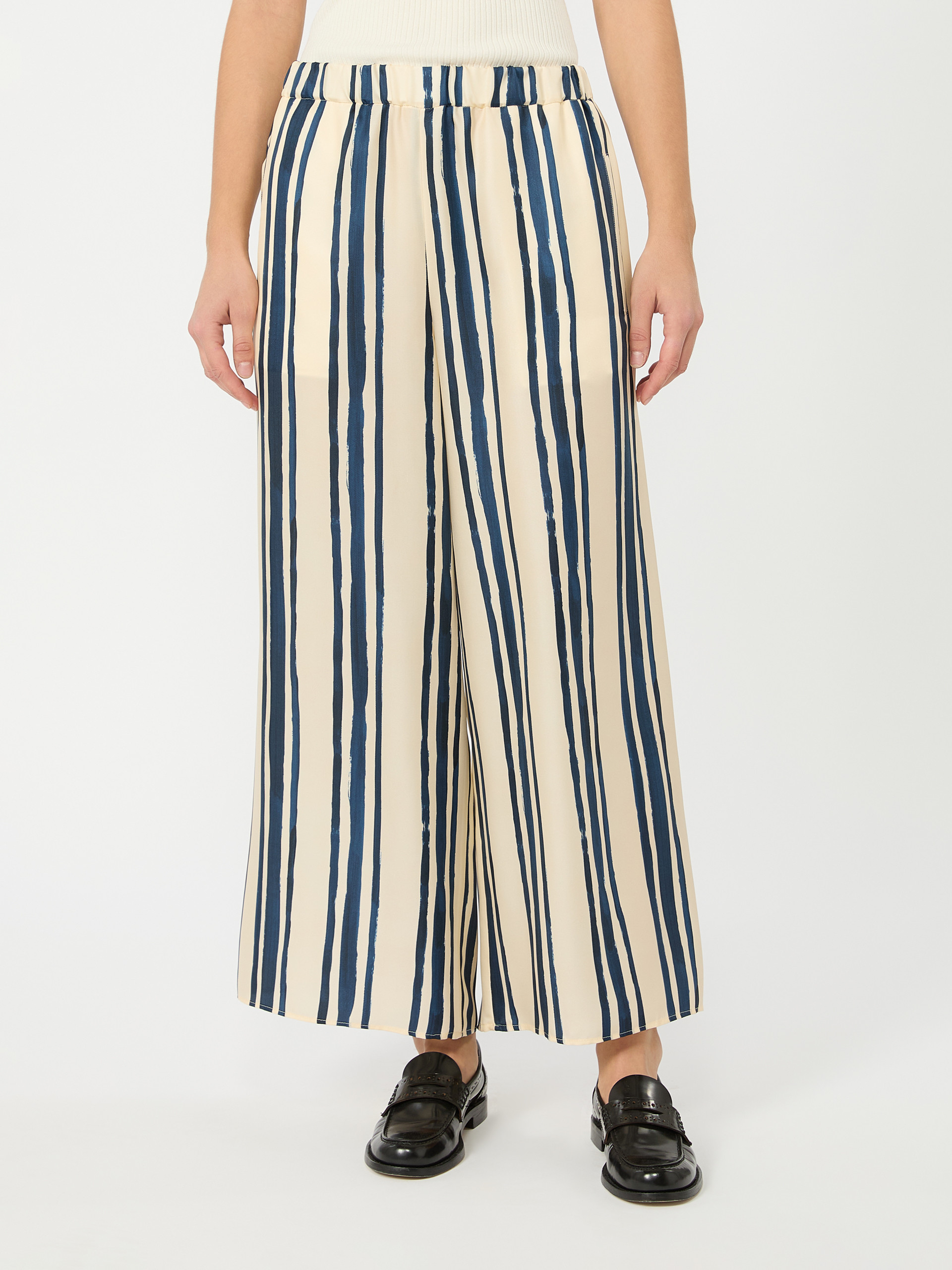 Silk twill trousers - NAVY - Weekend Max Mara - 2