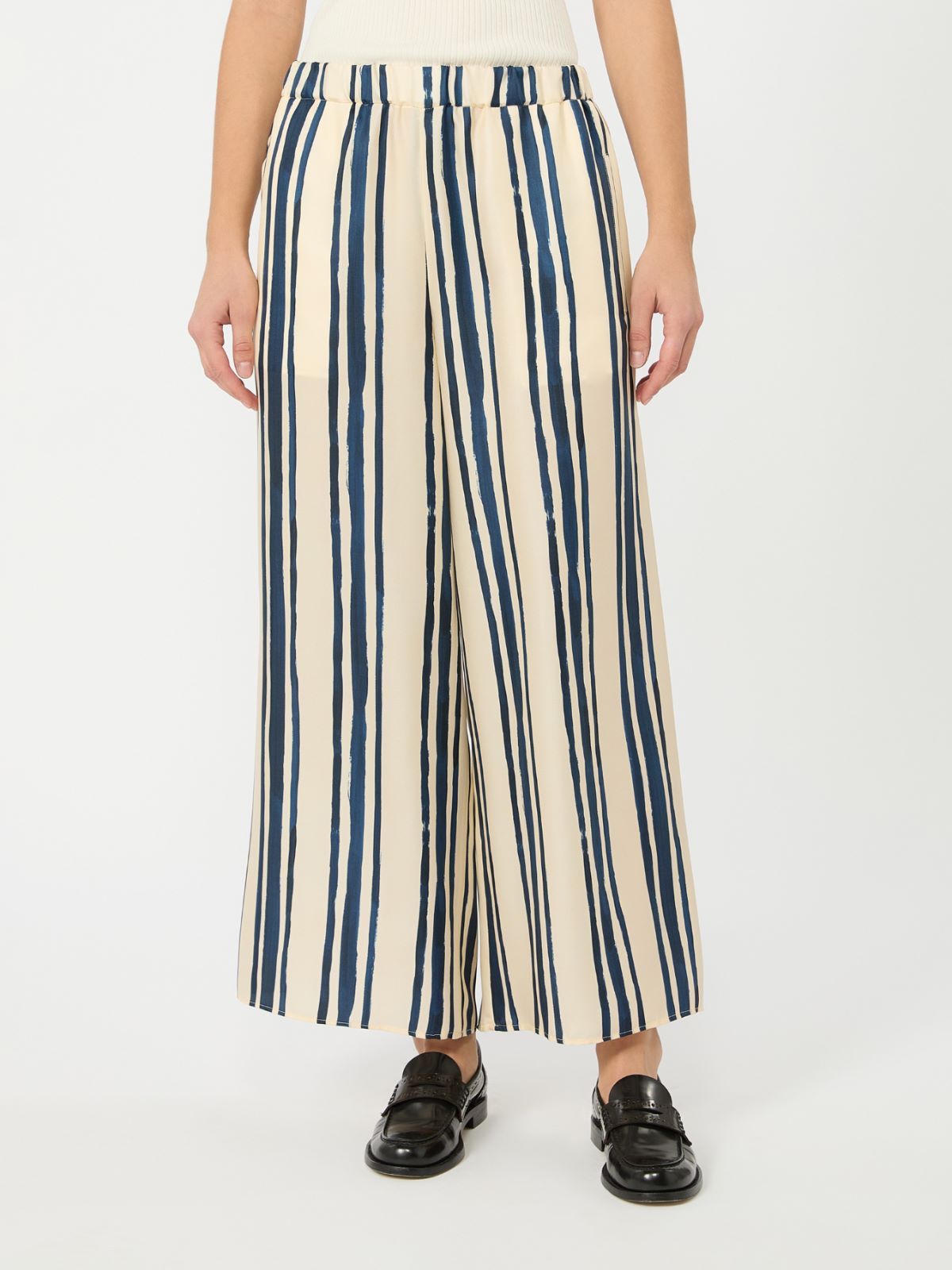 Silk twill trousers - NAVY - Weekend Max Mara - 2