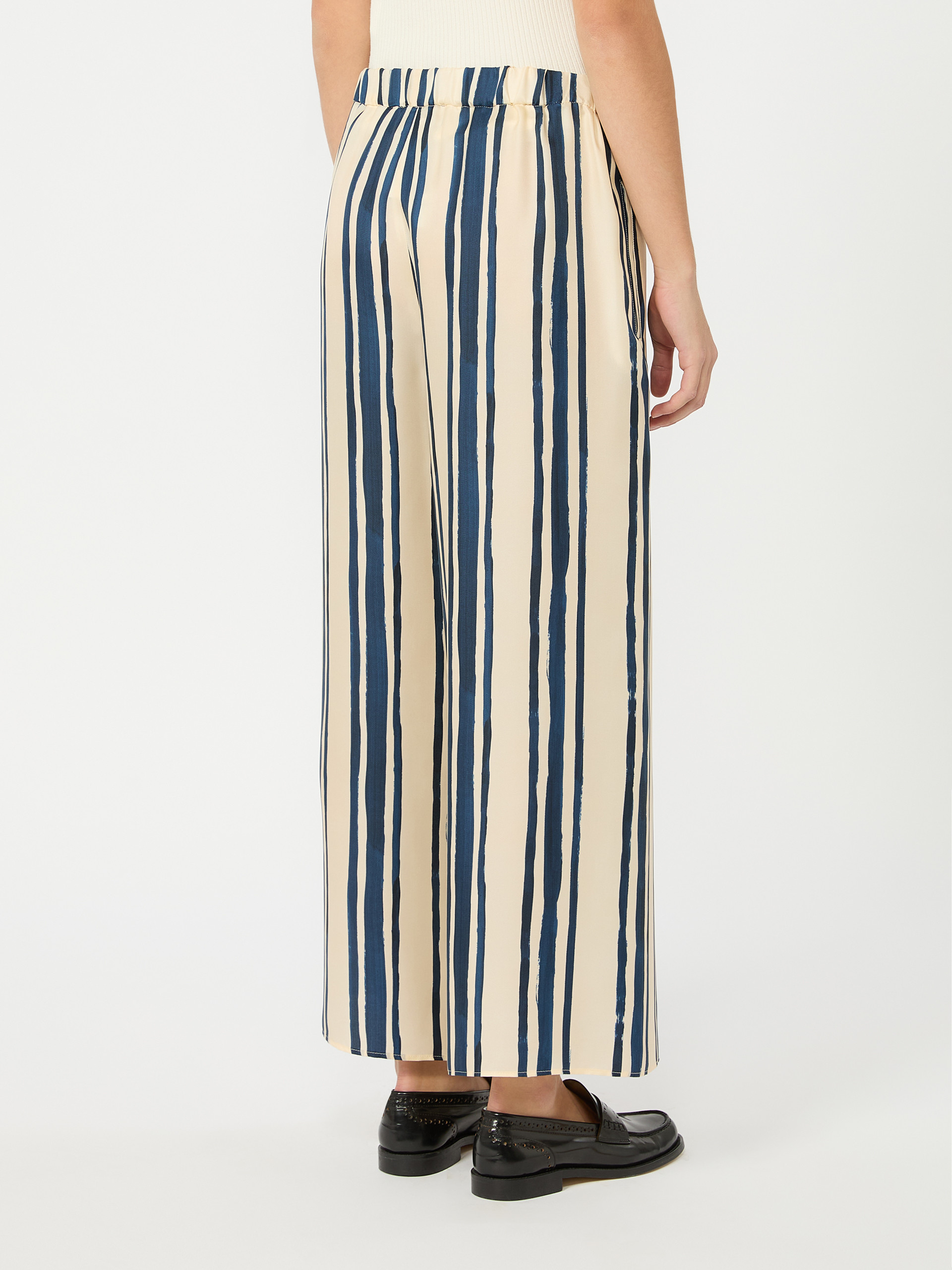 Silk twill trousers - NAVY - Weekend Max Mara - 3