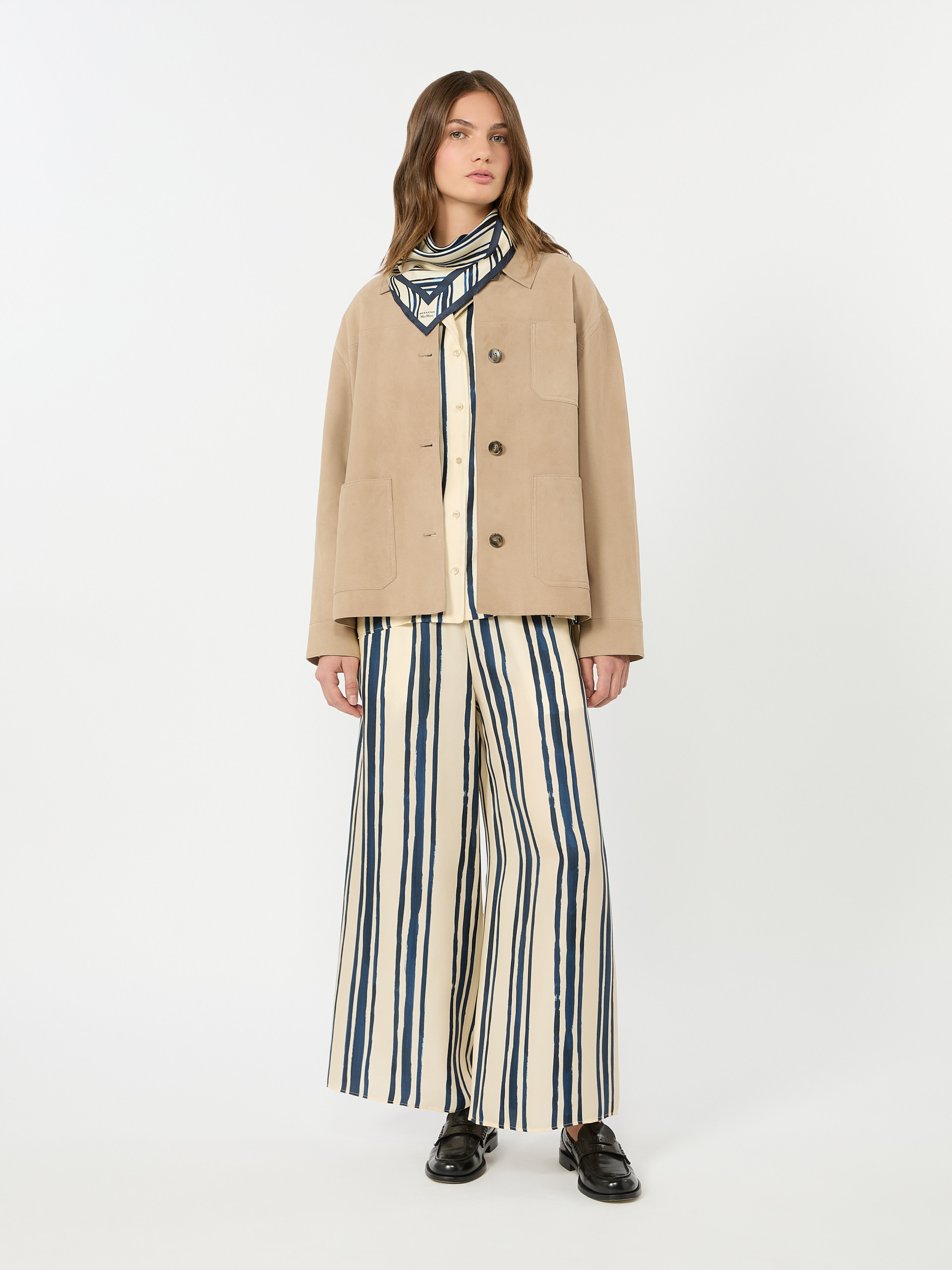 Silk twill trousers - NAVY - Weekend Max Mara