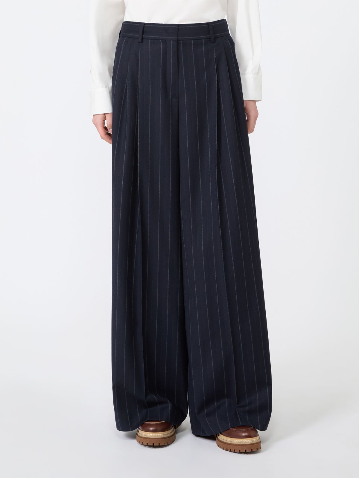 Wool pinstriped flannel trousers - Weekend Max Mara - 2